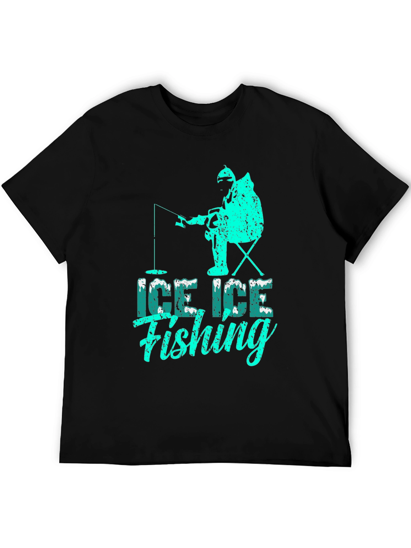 Ice Fishing Graphic Tee - Black