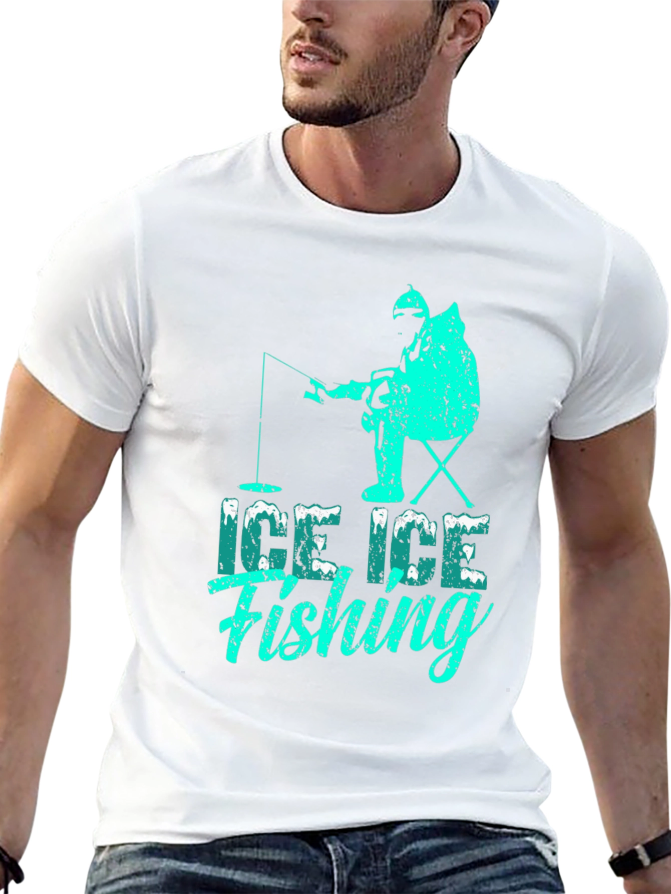 Ice Fishing Graphic Tee - Black