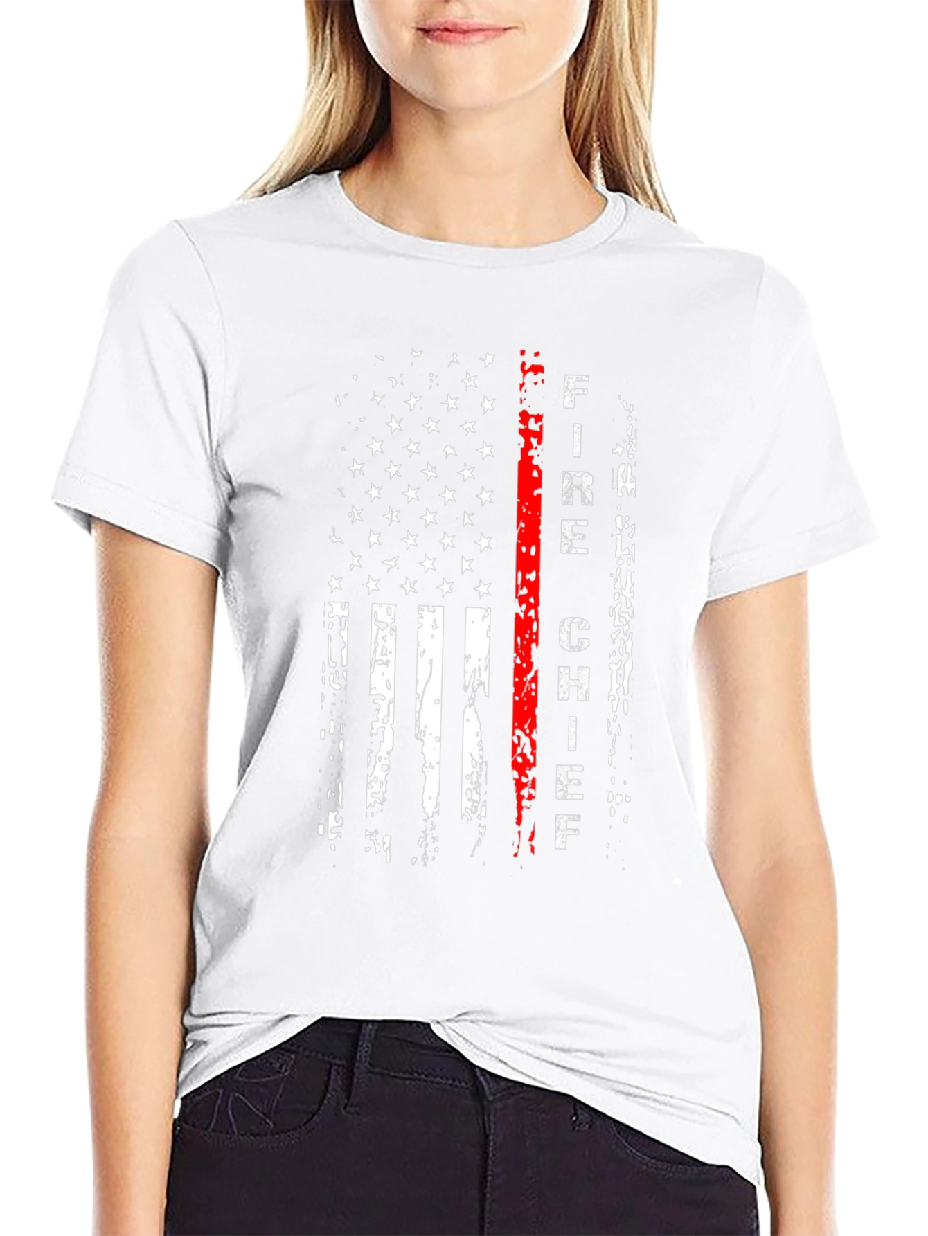 Fire Chief USA Flag Graphic T-Shirt