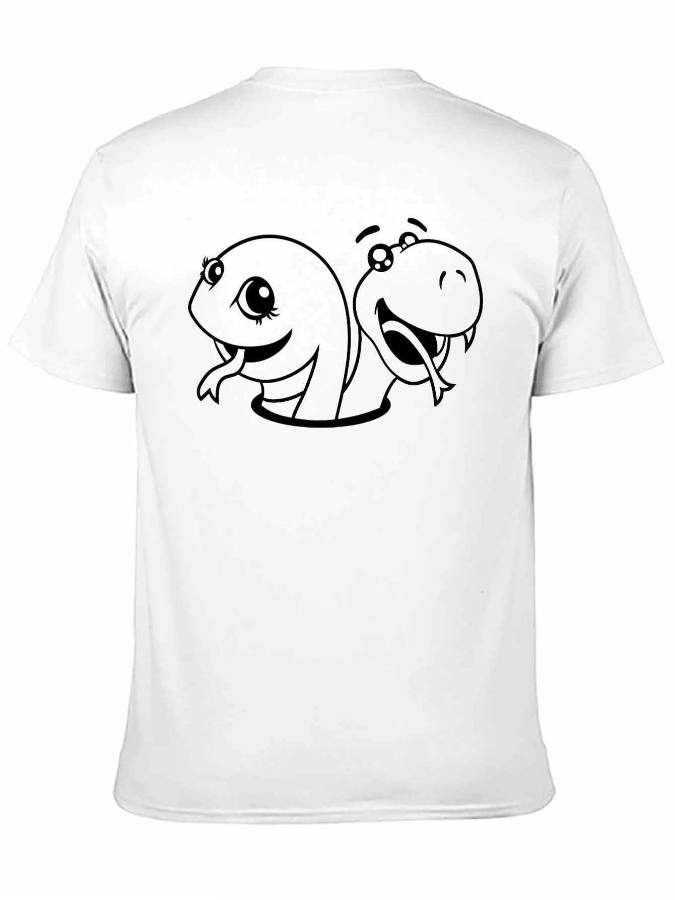 Cartoon Snakes Graphic Black T-Shirt