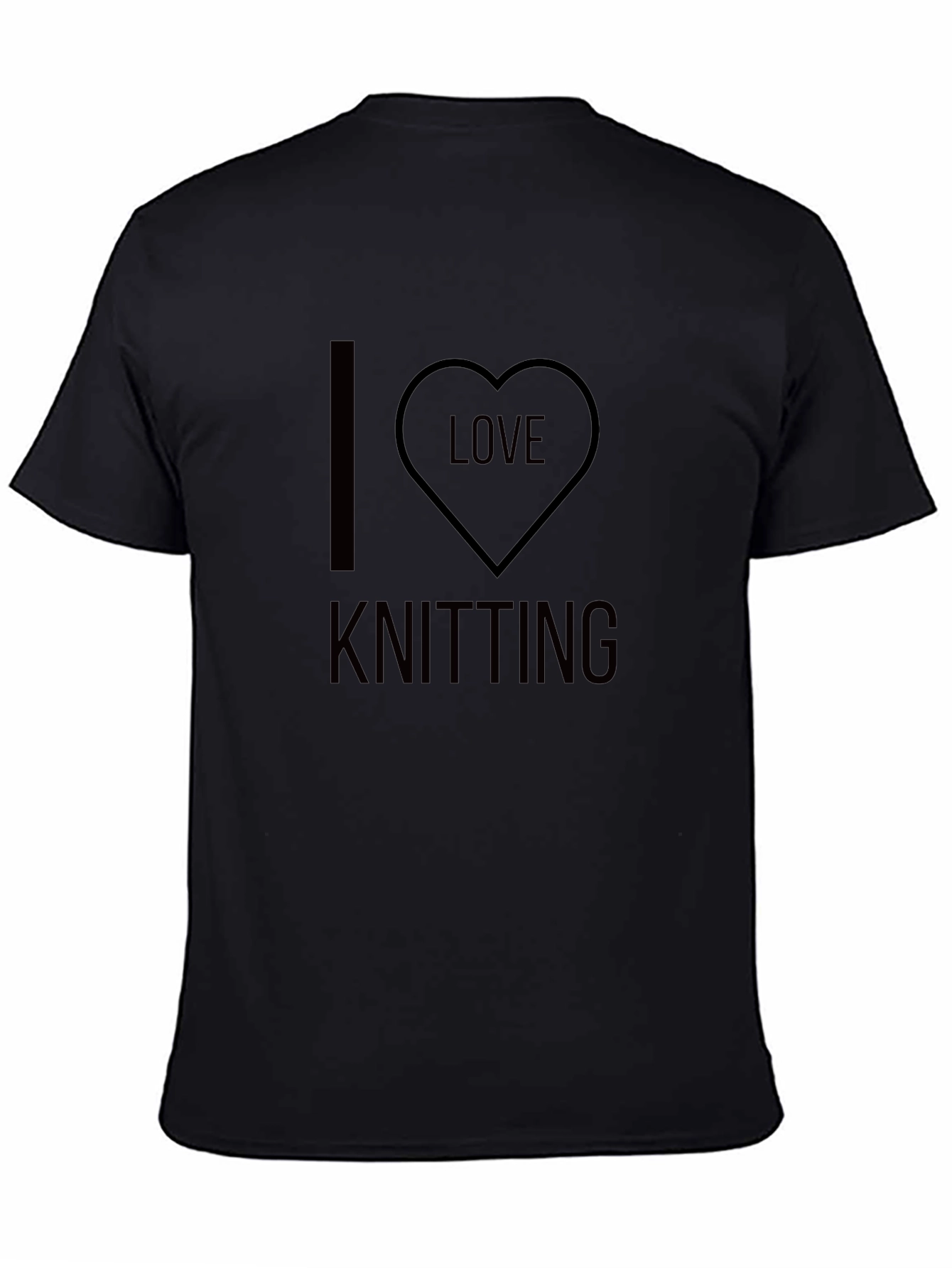 I Love Knitting T-Shirt - Black Cotton Tee