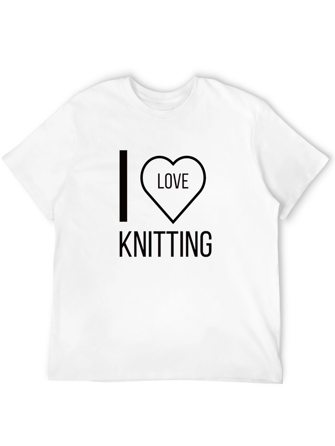 I Love Knitting T-Shirt - Black Cotton Tee