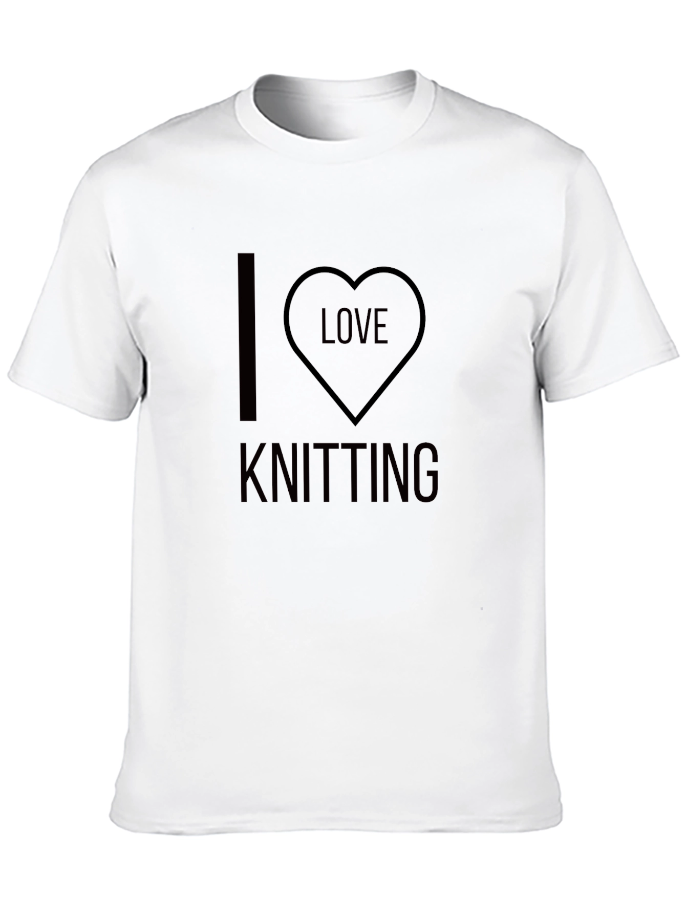 I Love Knitting T-Shirt - Black Cotton Tee
