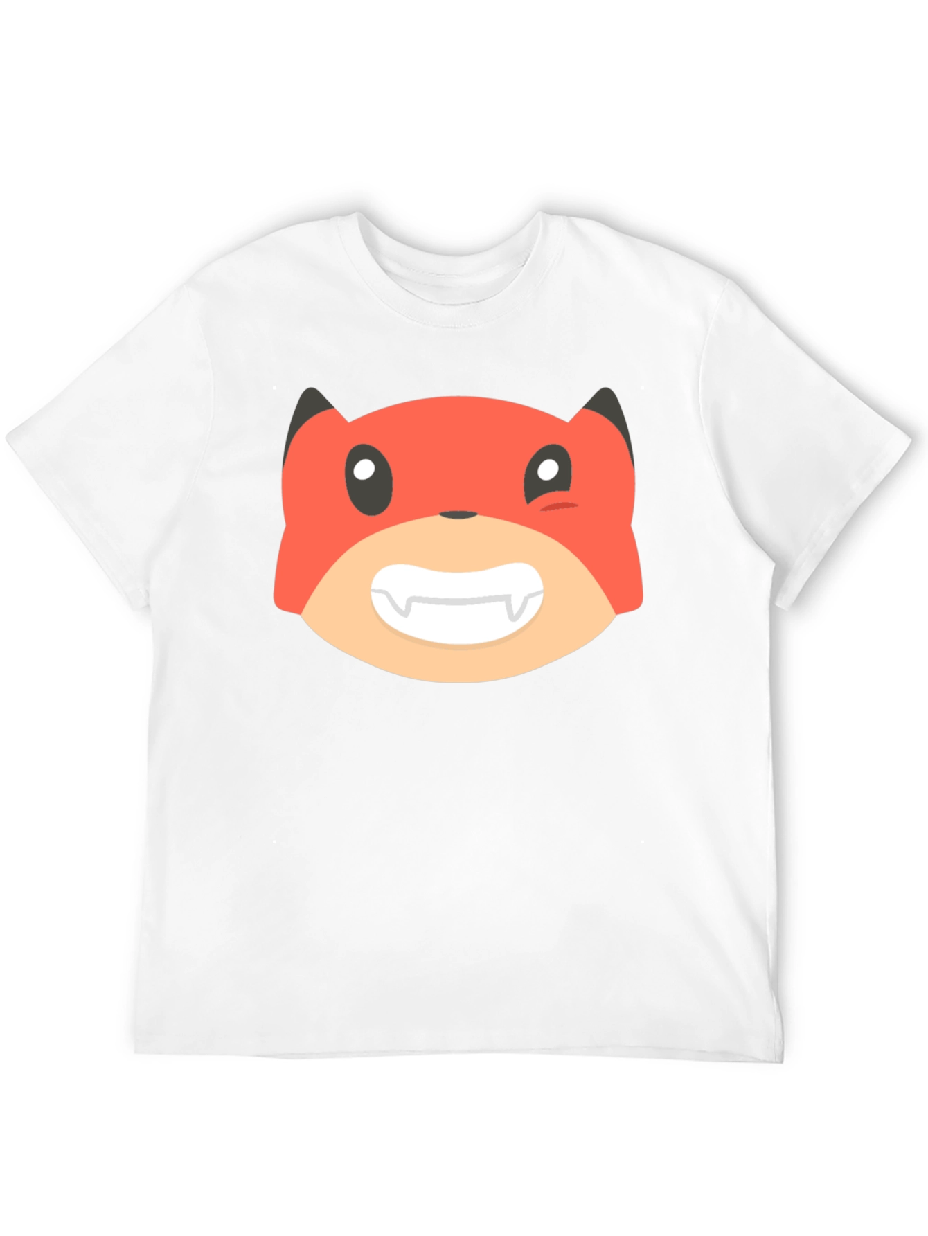 Cartoon Fox Graphic Tee - Black Unisex T-Shirt