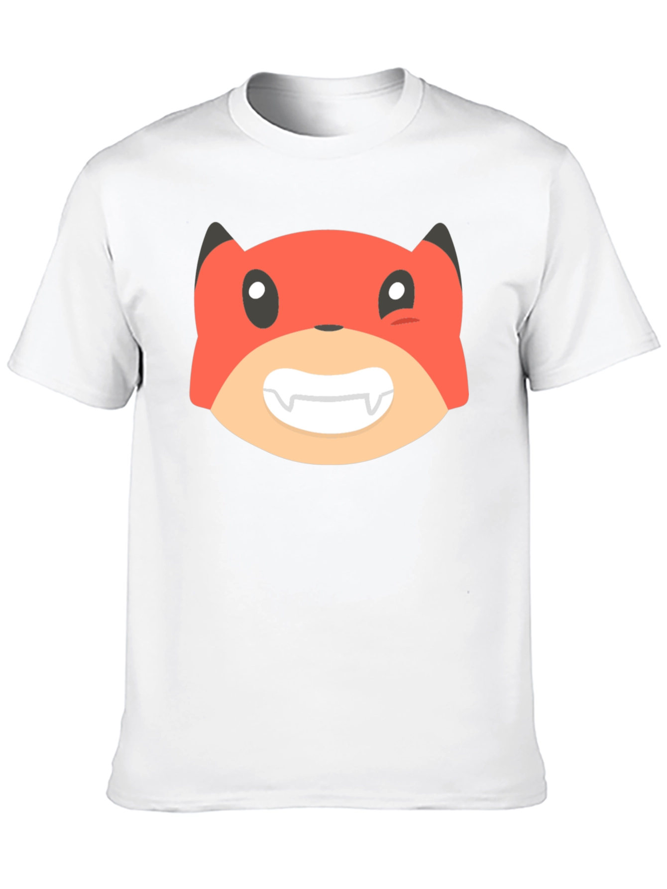 Cartoon Fox Graphic Tee - Black Unisex T-Shirt