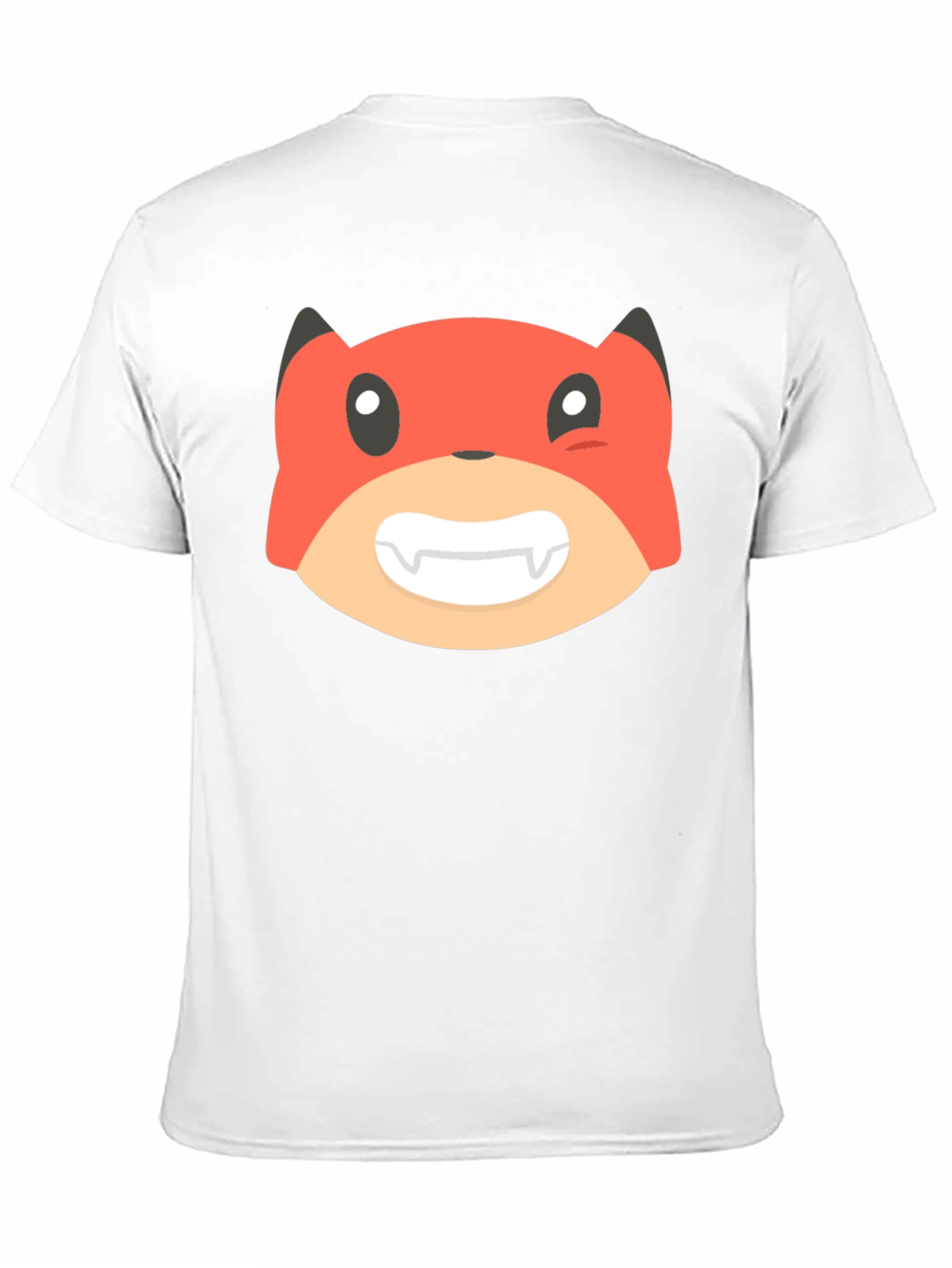 Cartoon Fox Graphic Tee - Black Unisex T-Shirt
