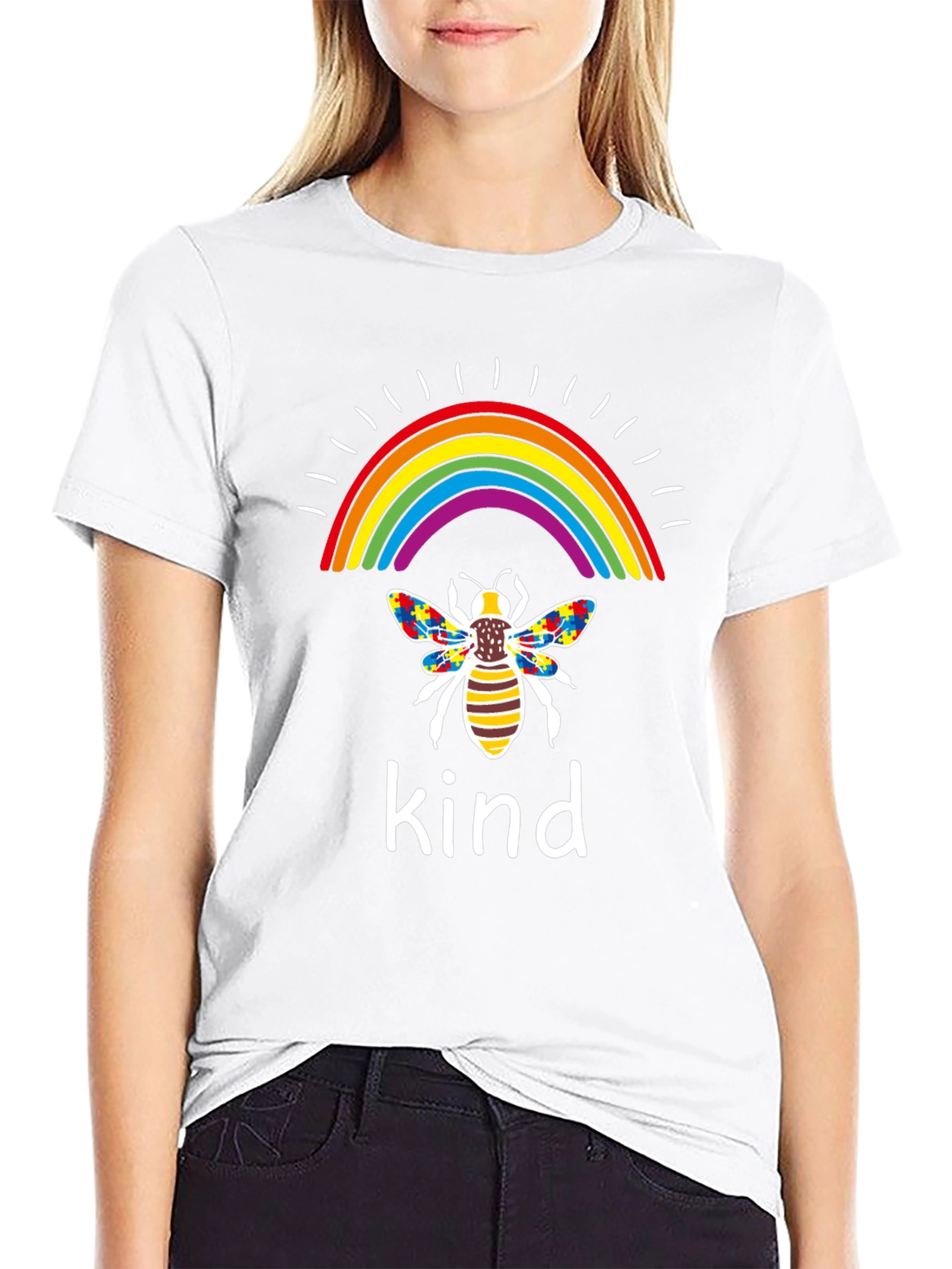 Kindness Bee Rainbow Autism Awareness T-Shirt