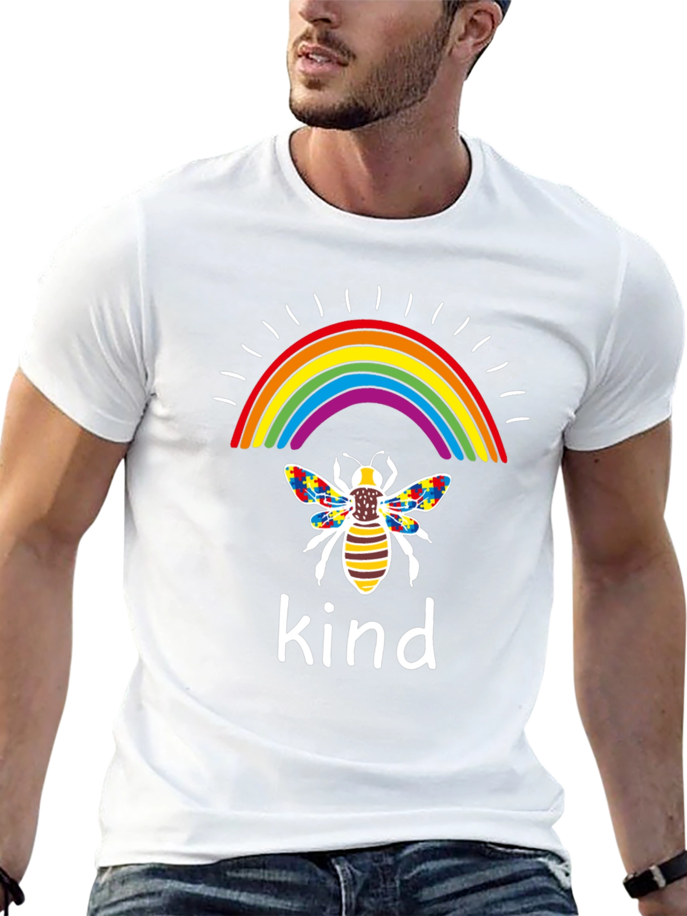 Kindness Bee Rainbow Autism Awareness T-Shirt