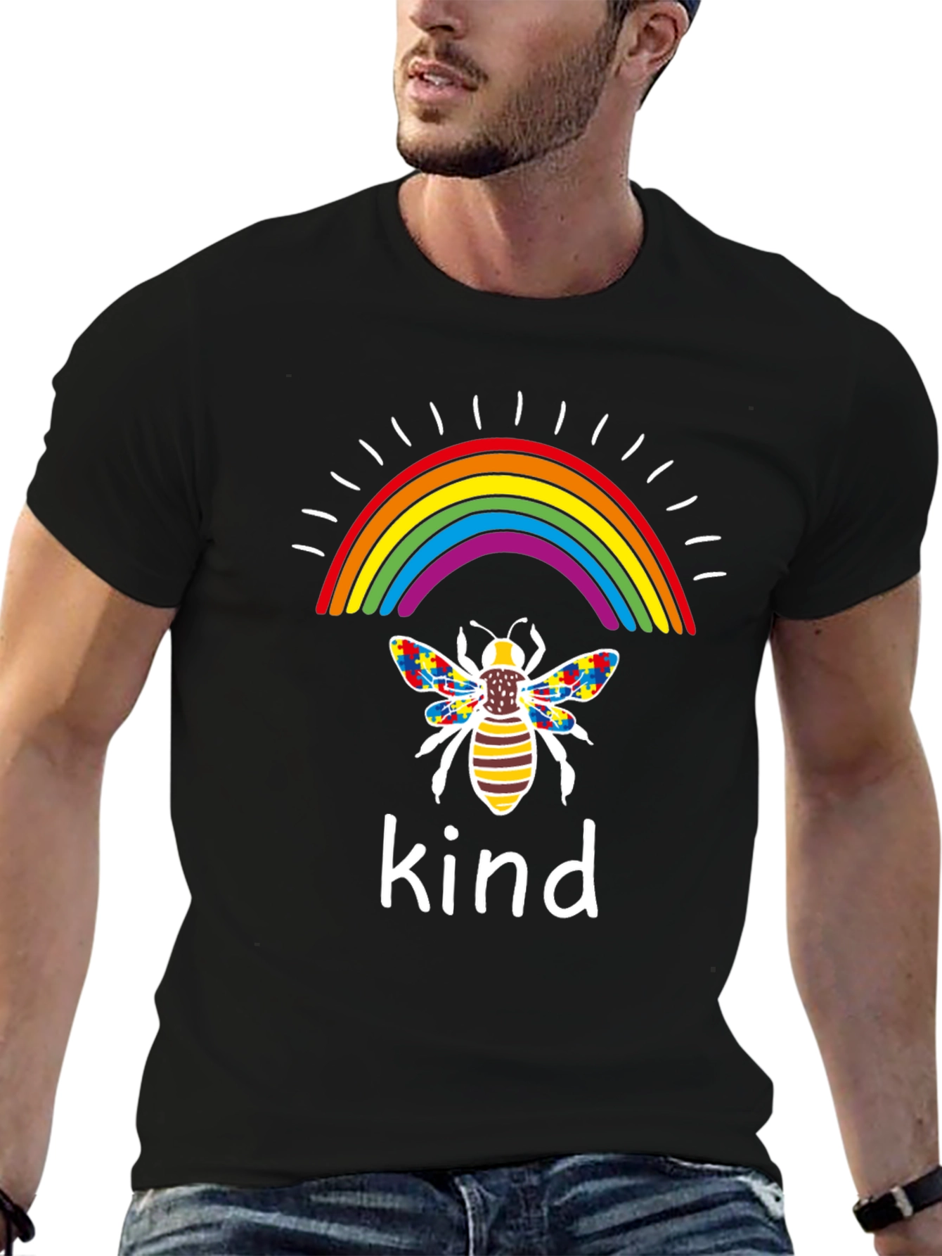Kindness Bee Rainbow Autism Awareness T-Shirt