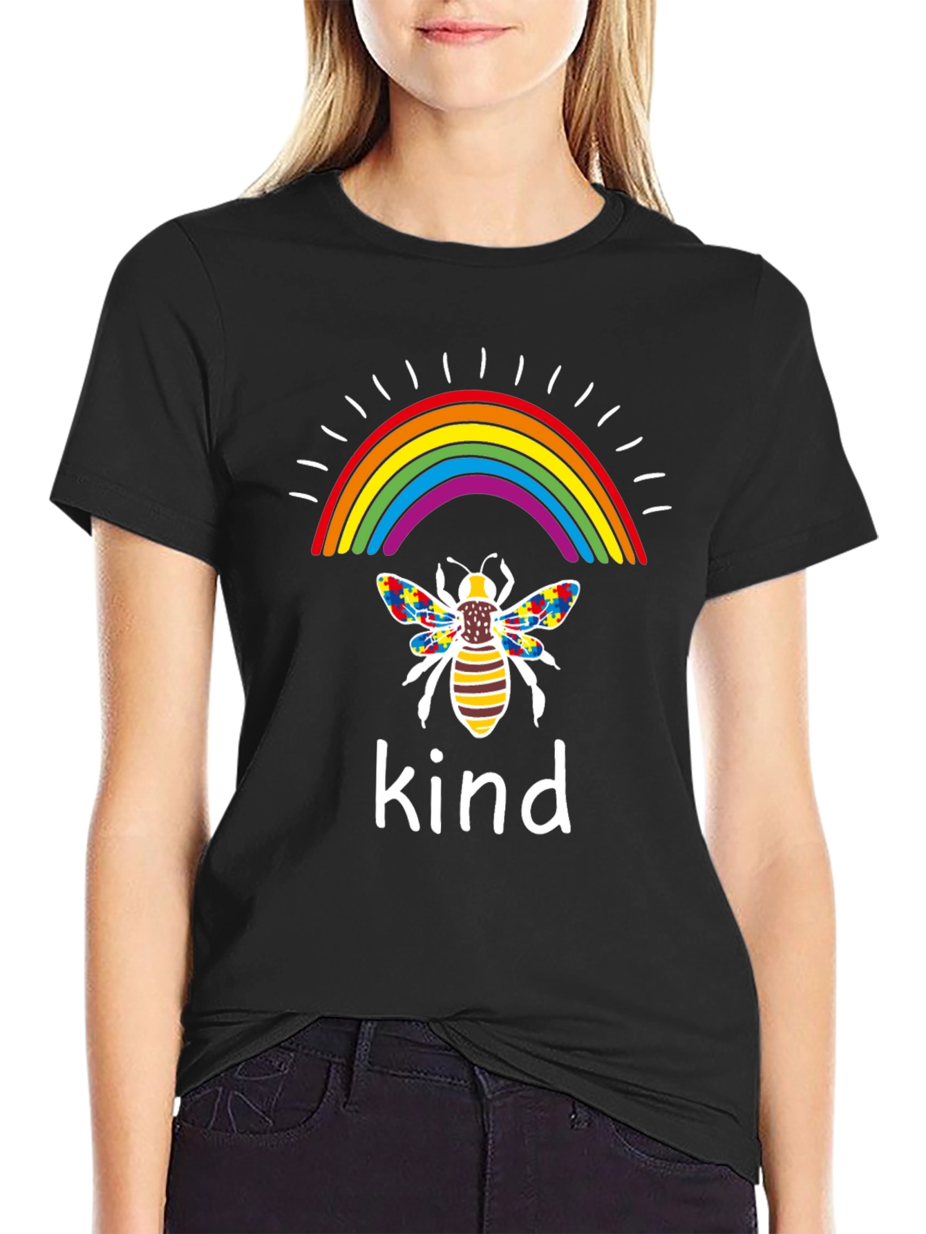 Kindness Bee Rainbow Autism Awareness T-Shirt