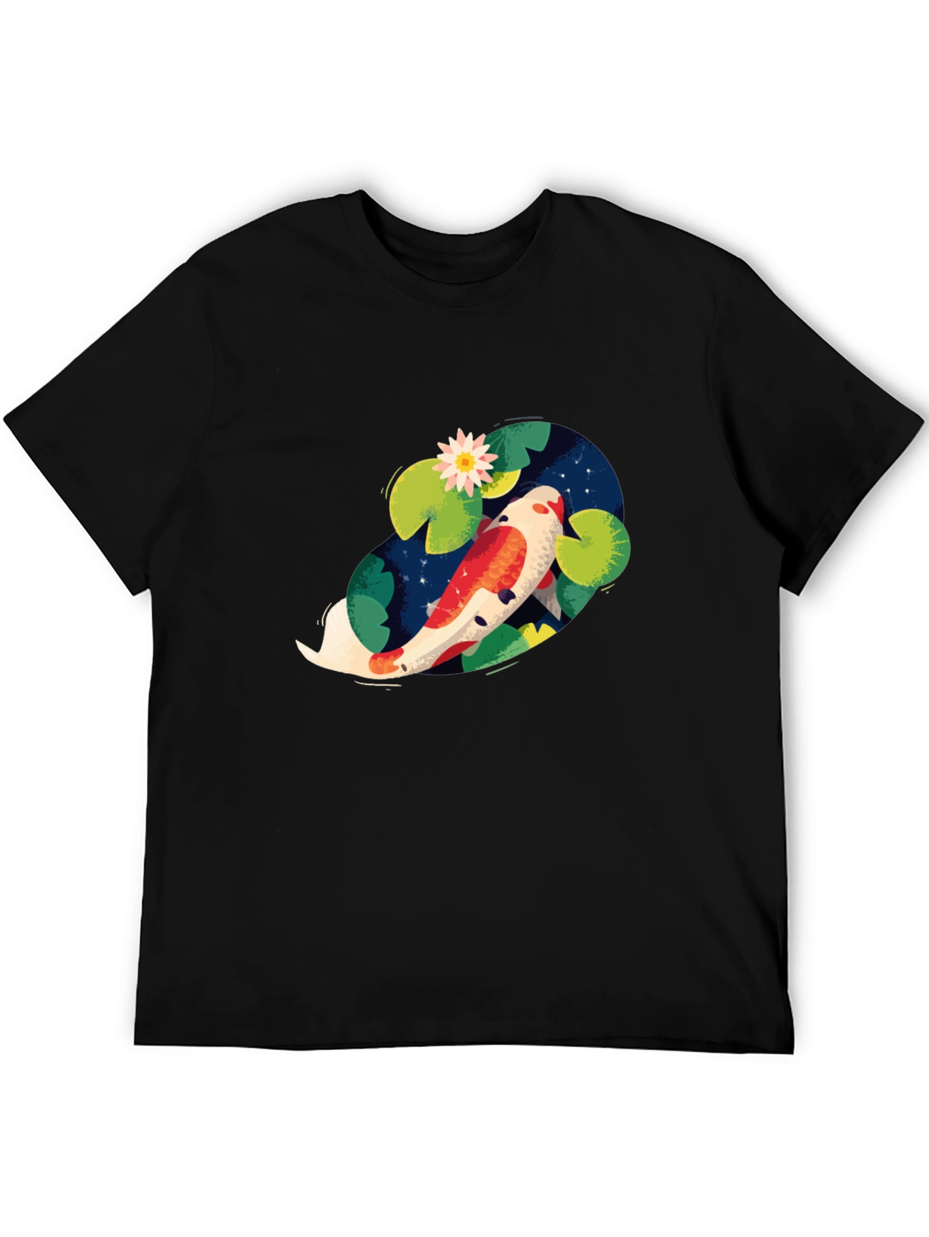 Koi Fish Pond Graphic Tee - Stylish Casual Wear