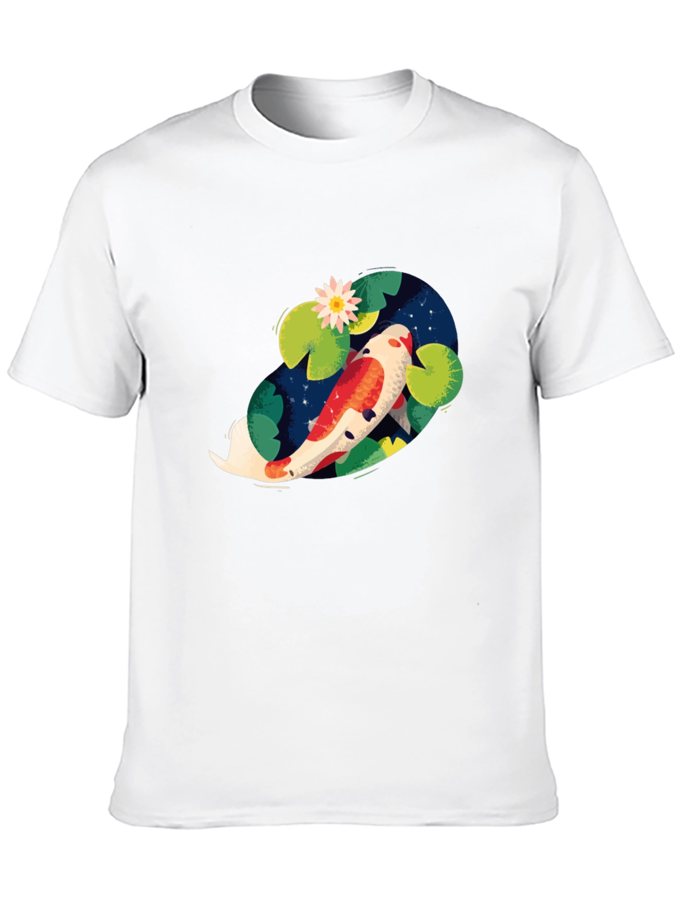 Koi Fish Pond Graphic Tee - Stylish Casual Wear
