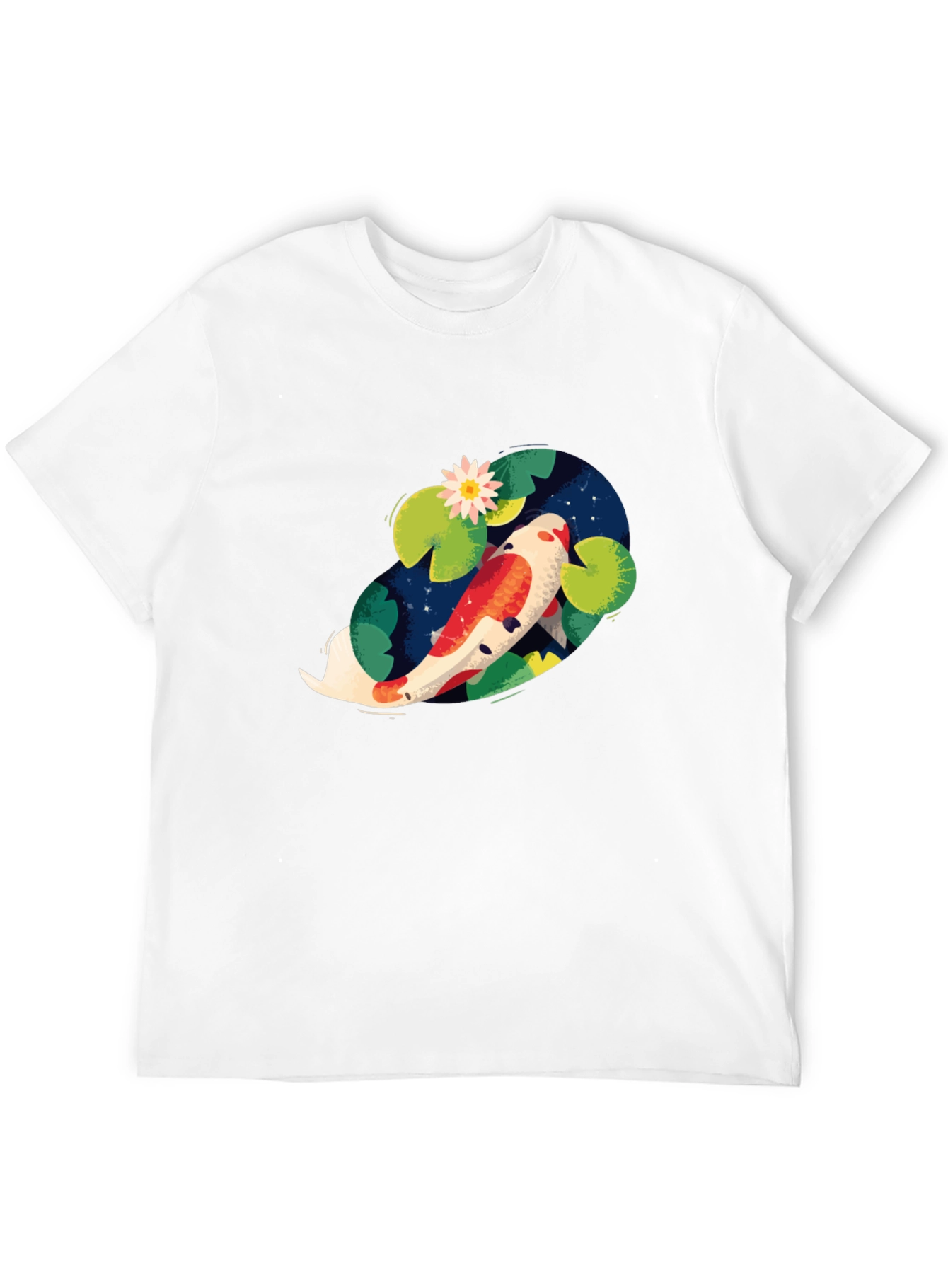Koi Fish Pond Graphic Tee - Stylish Casual Wear