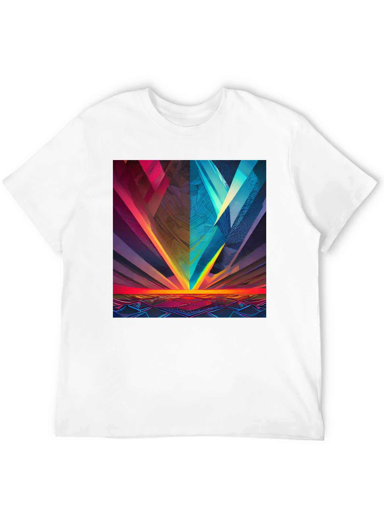 Abstract Geometric Graphic Print Black Tee
