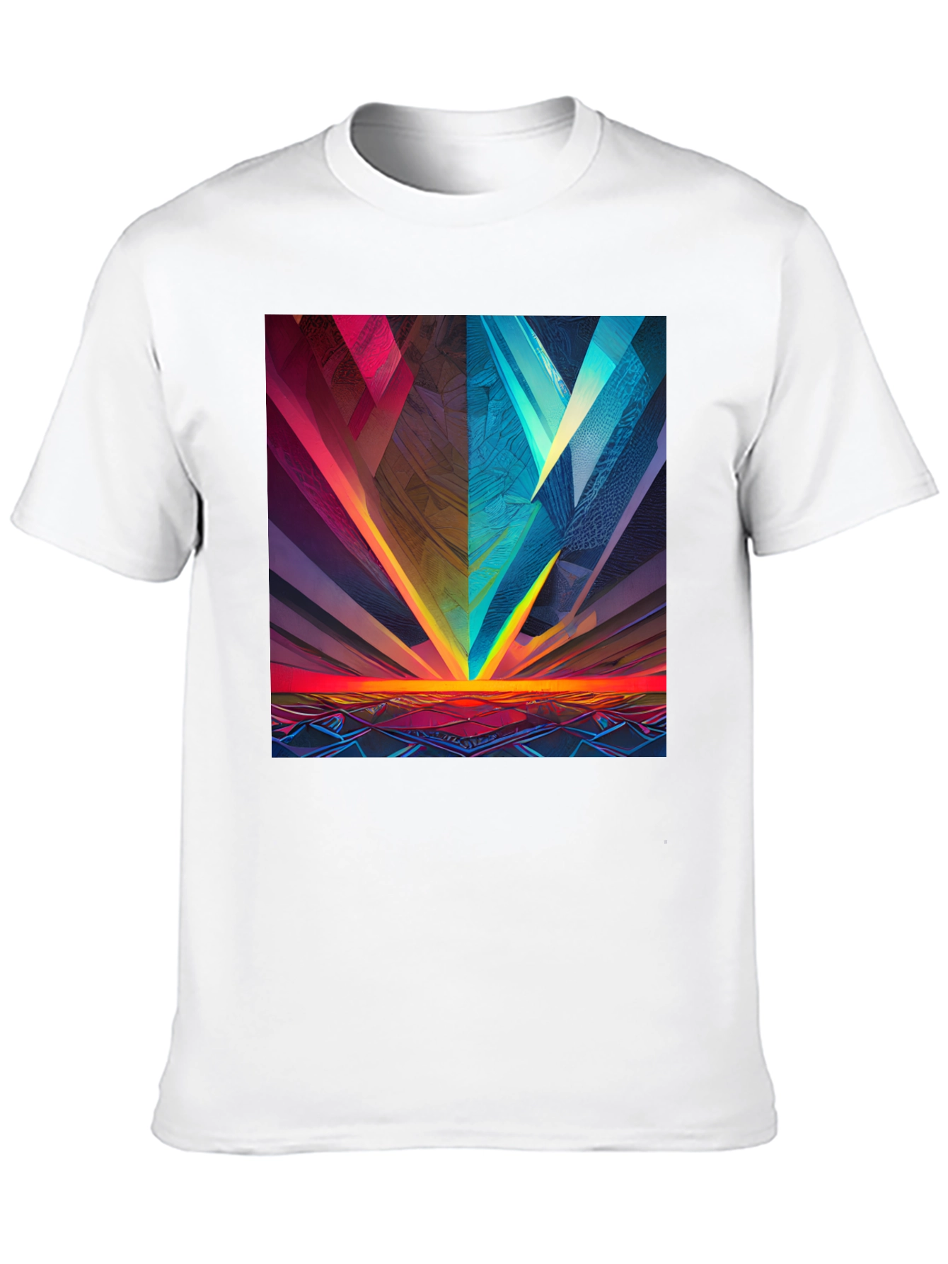 Abstract Geometric Graphic Print Black Tee