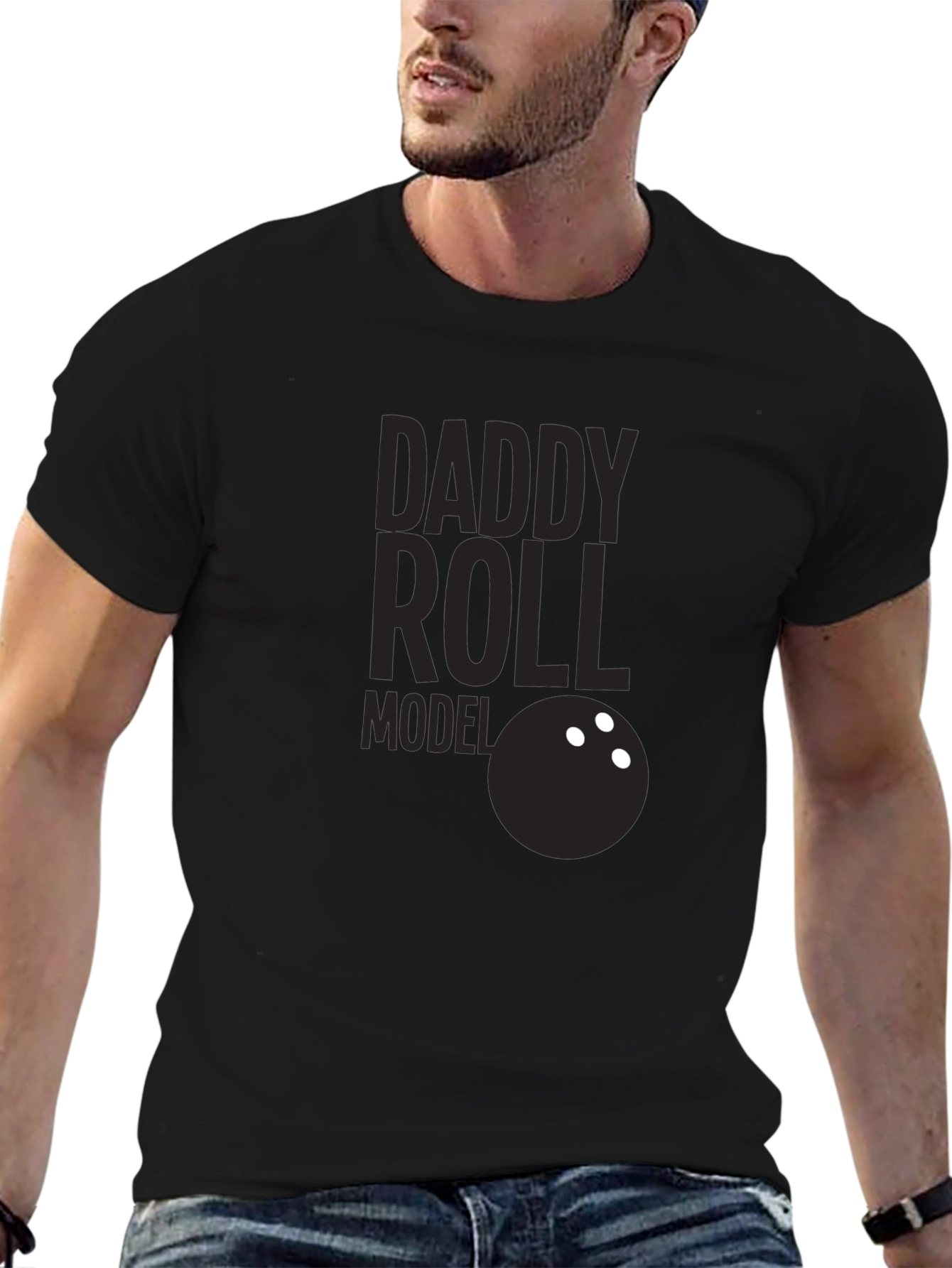 Daddy Roll Model T-Shirt Bowling Dad Tee