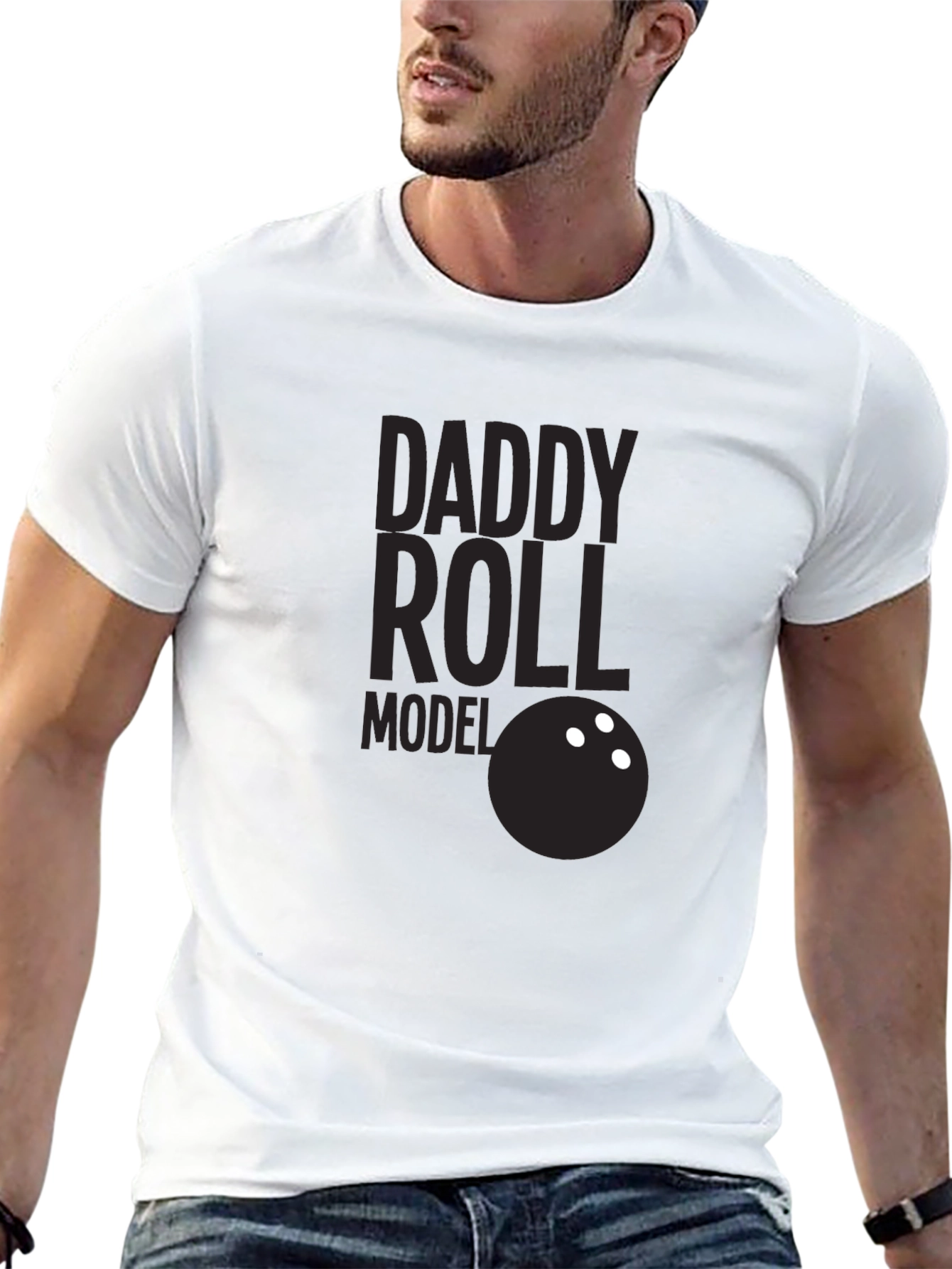 Daddy Roll Model T-Shirt Bowling Dad Tee