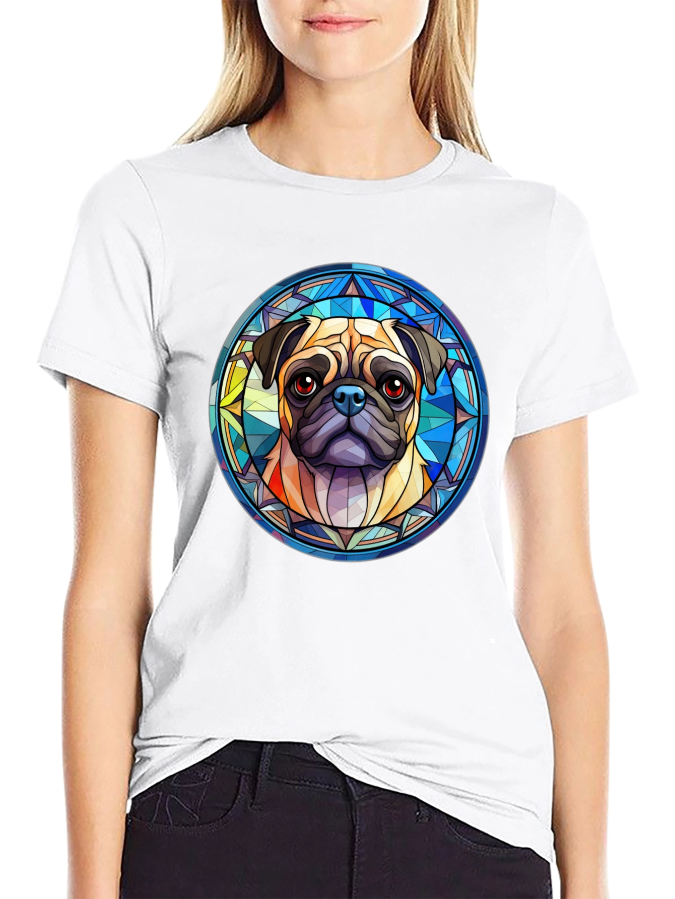 Pug Dog Graphic Black T-Shirt