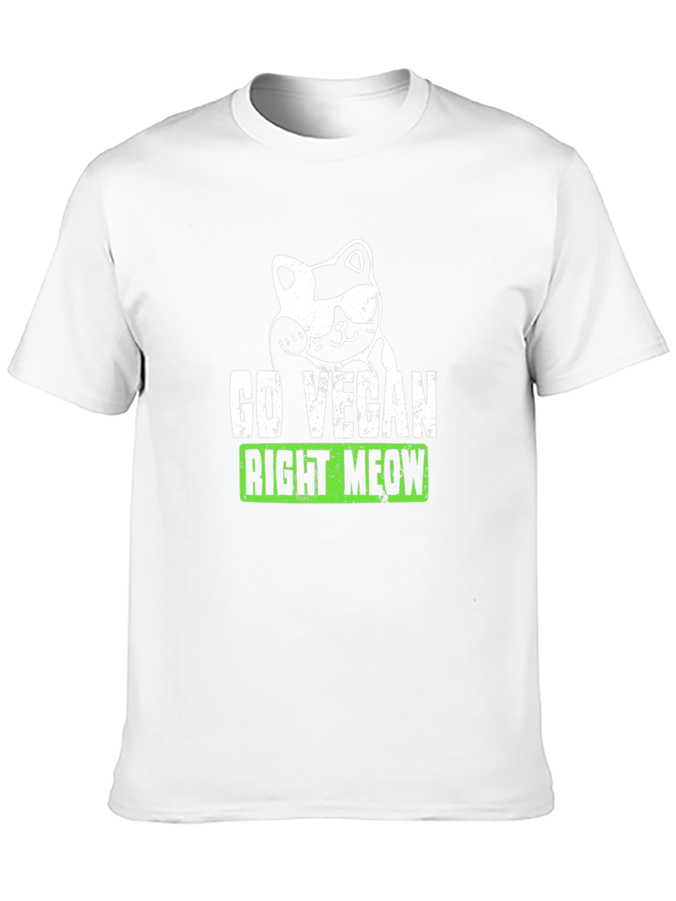 Go Vegan Right Meow Graphic Tee - Black