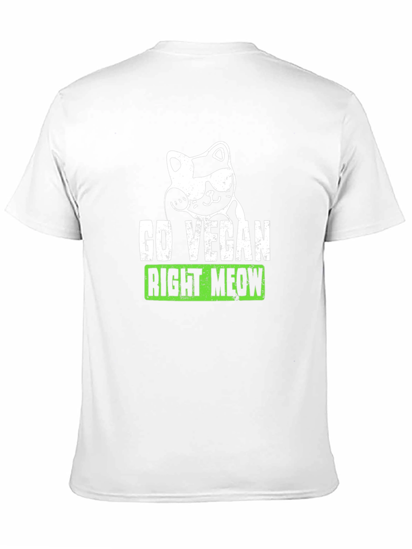 Go Vegan Right Meow Graphic Tee - Black
