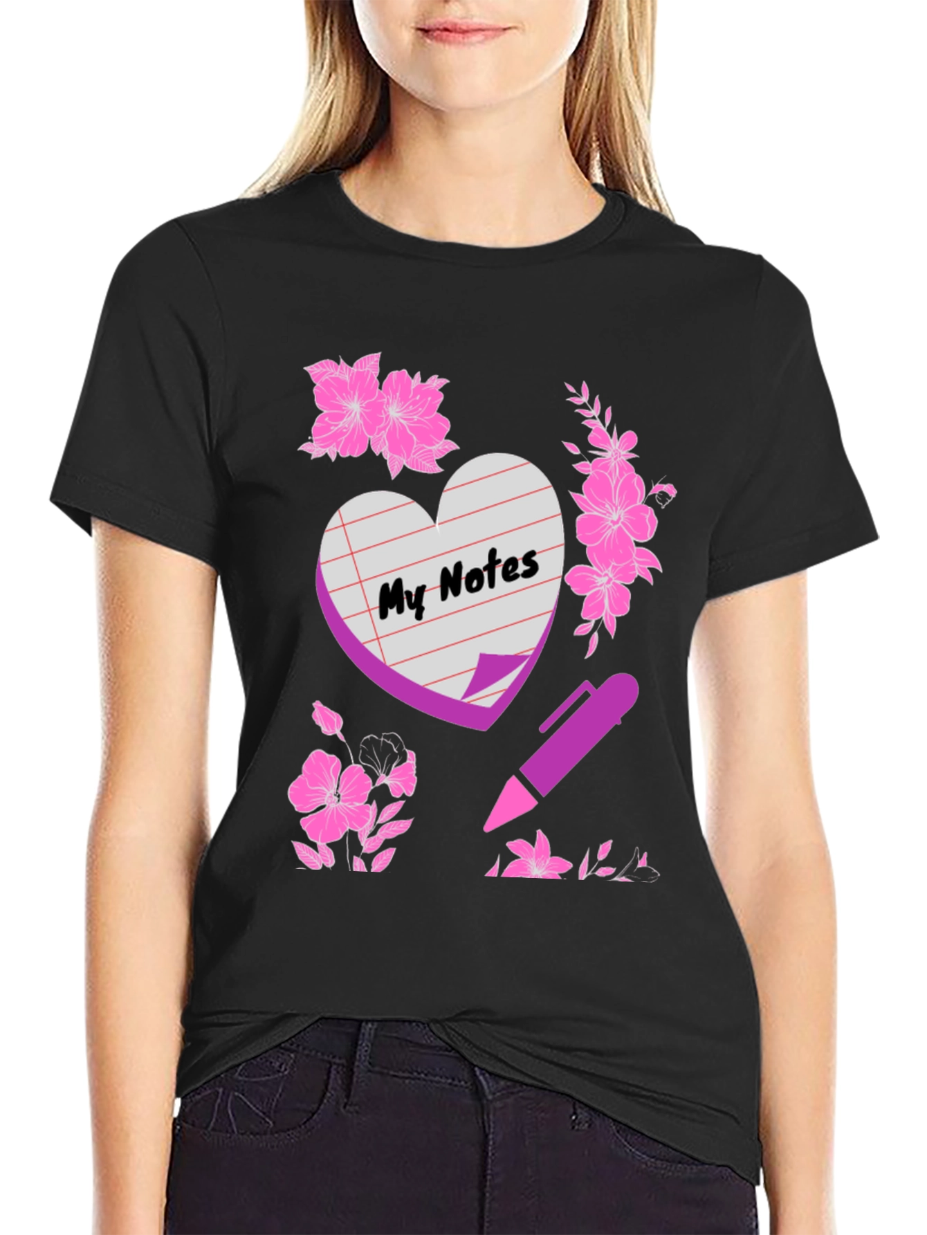 My Notes Graphic Tee - Black