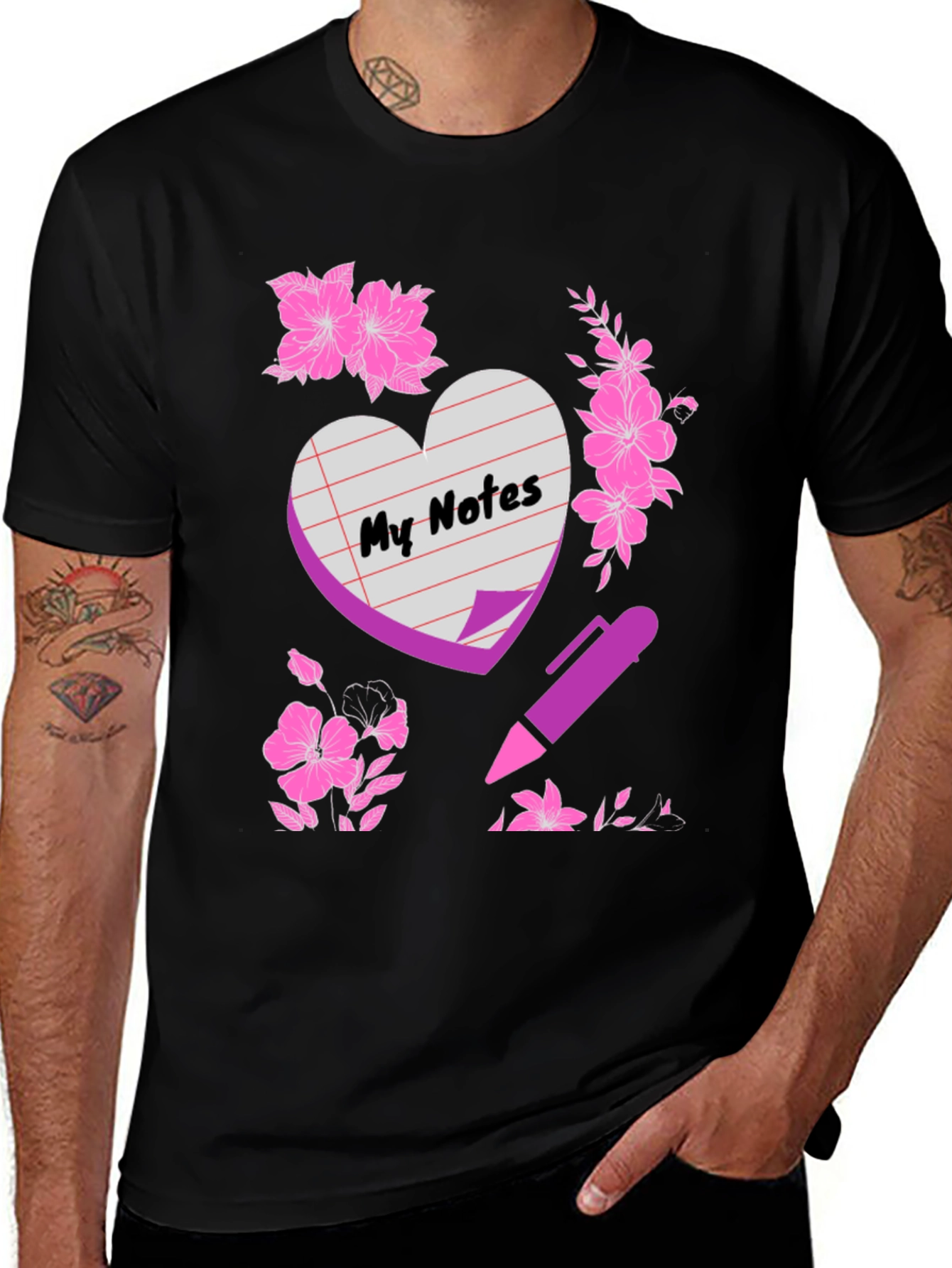 My Notes Graphic Tee - Black