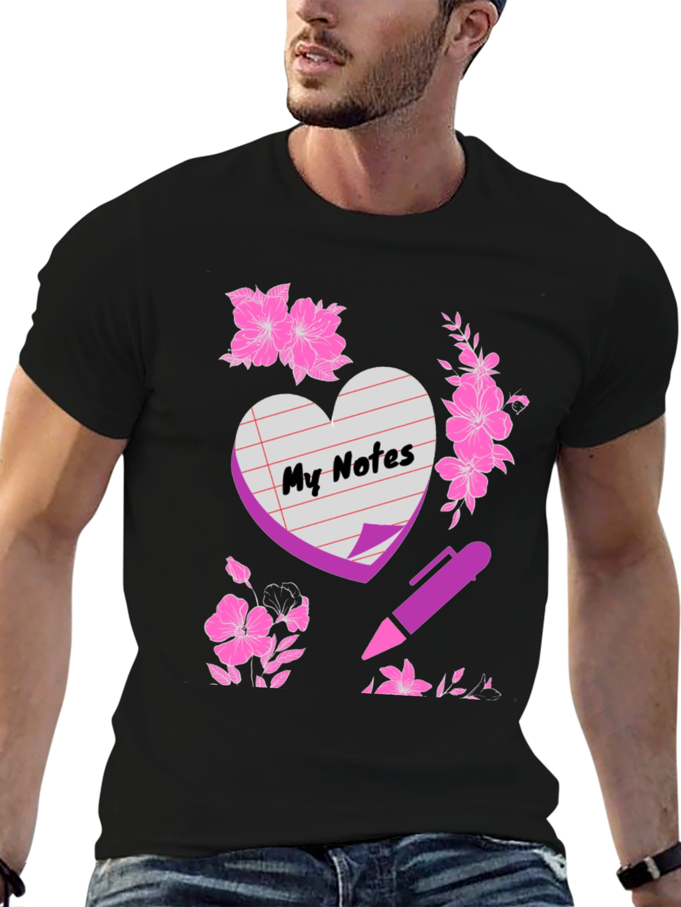 My Notes Graphic Tee - Black