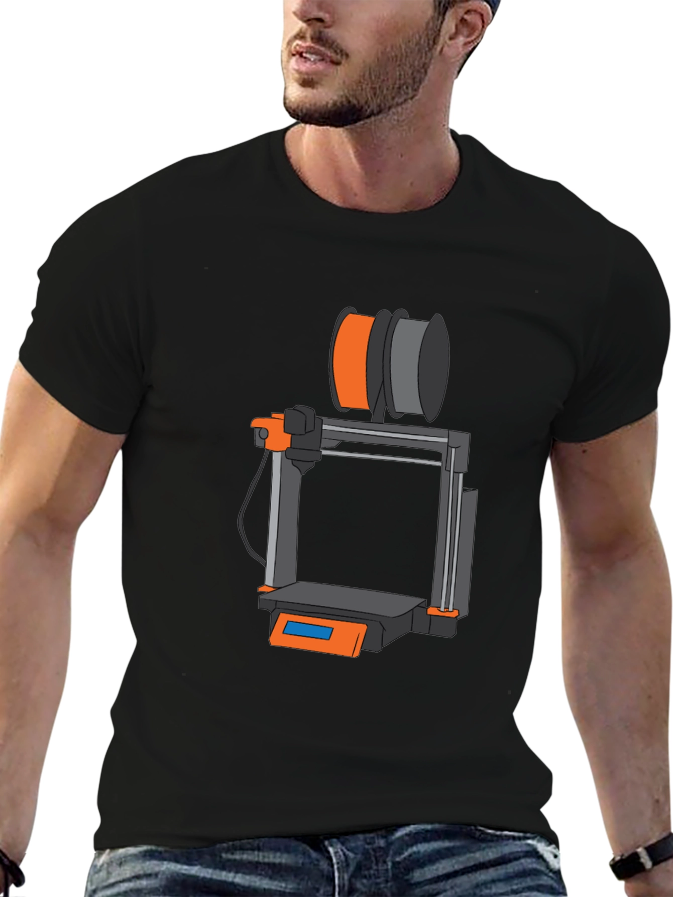 3D Printer Graphic T-Shirt - Black Tee