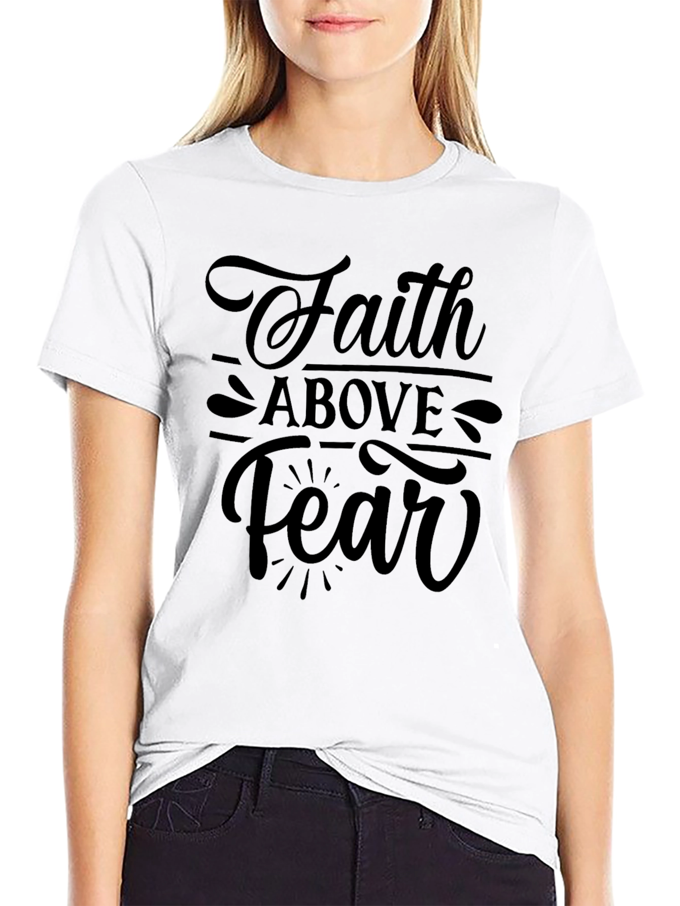 Faith Above Fear Graphic Tee - Black