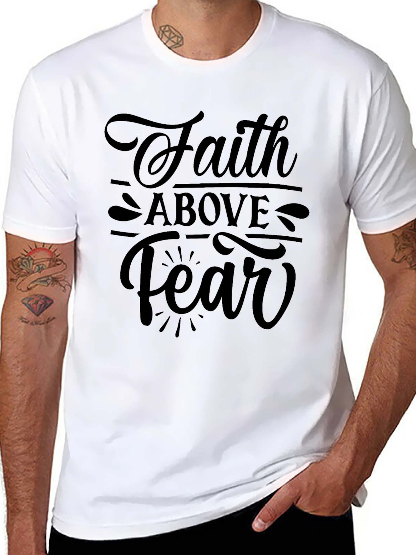 Faith Above Fear Graphic Tee - Black
