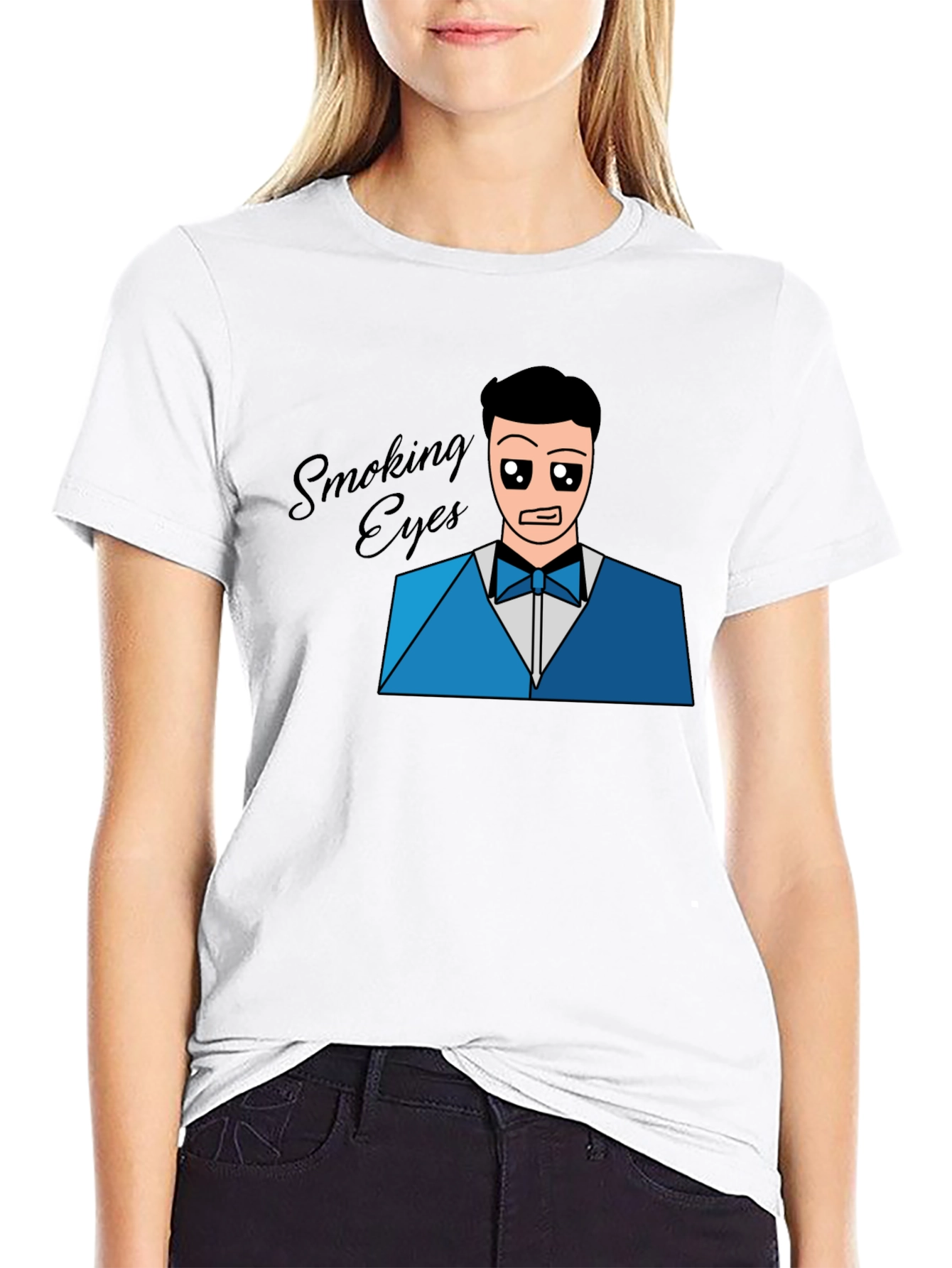 Smoking Eyes Graphic T-Shirt - Black Cotton Tee
