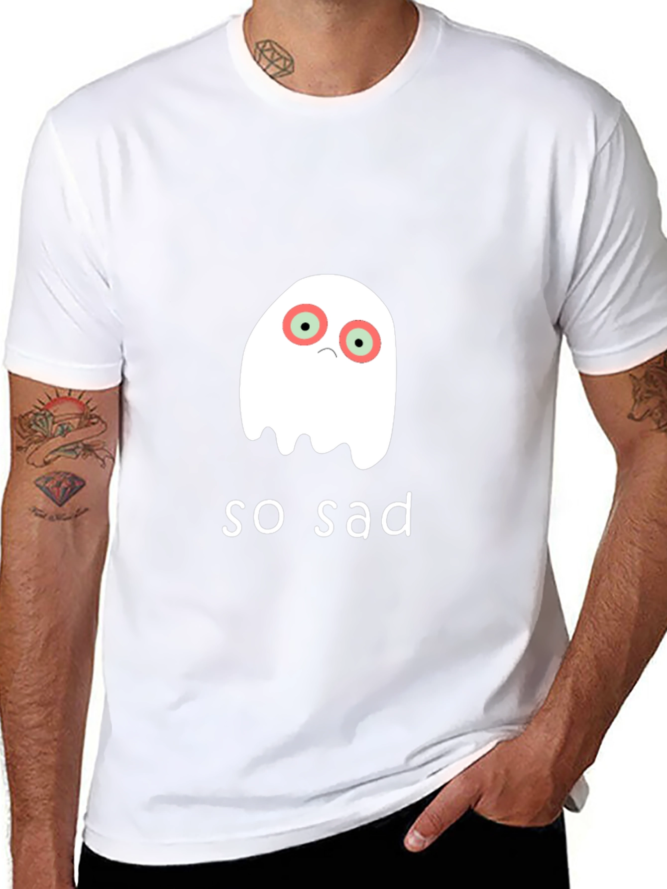 Sad Ghost Graphic T-Shirt