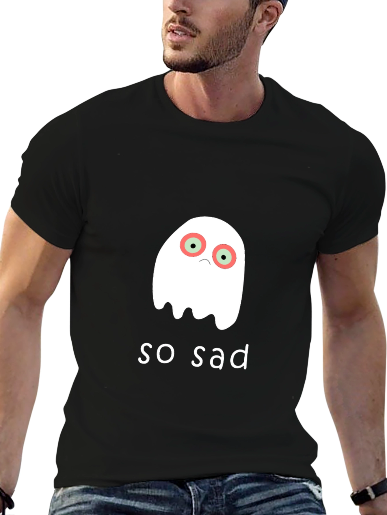 Sad Ghost Graphic T-Shirt