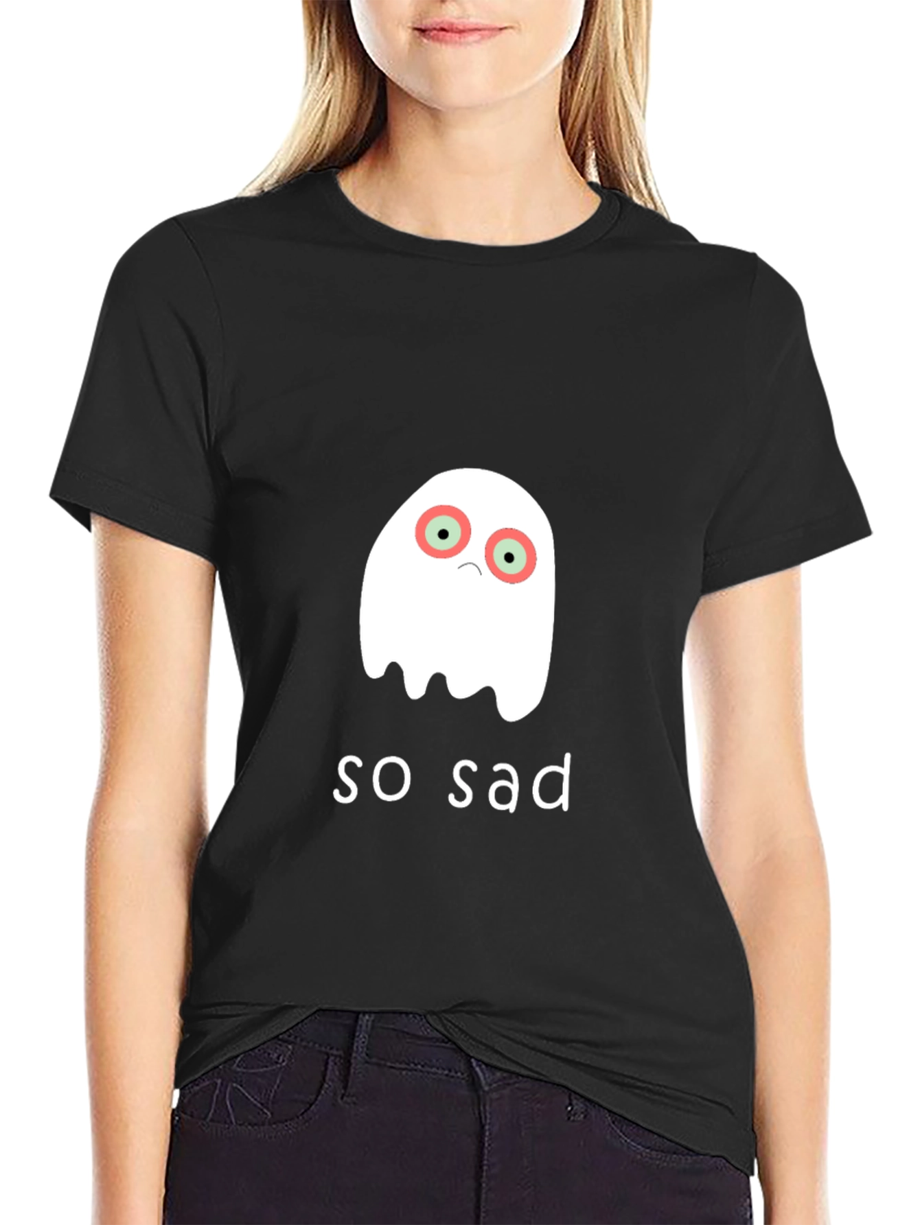 Sad Ghost Graphic T-Shirt