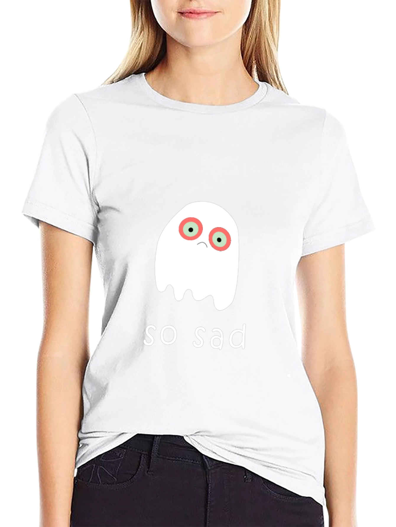 Sad Ghost Graphic T-Shirt