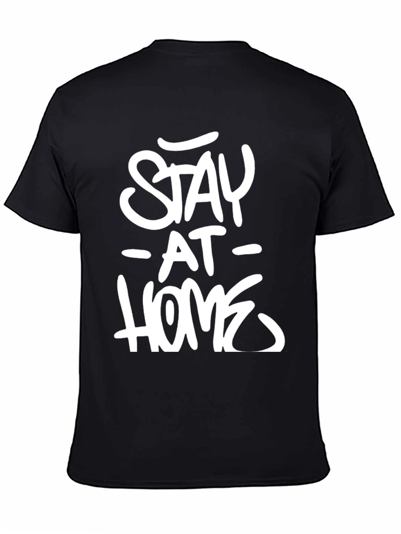Stay At Home Graphic Tee - Black