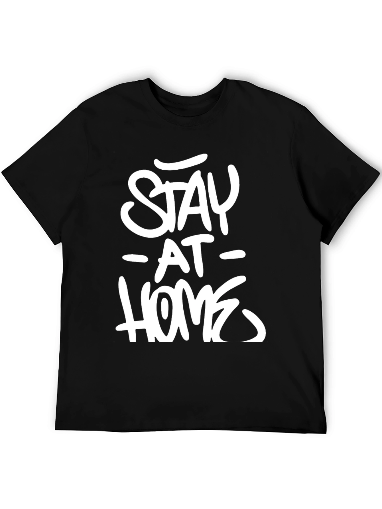 Stay At Home Graphic Tee - Black