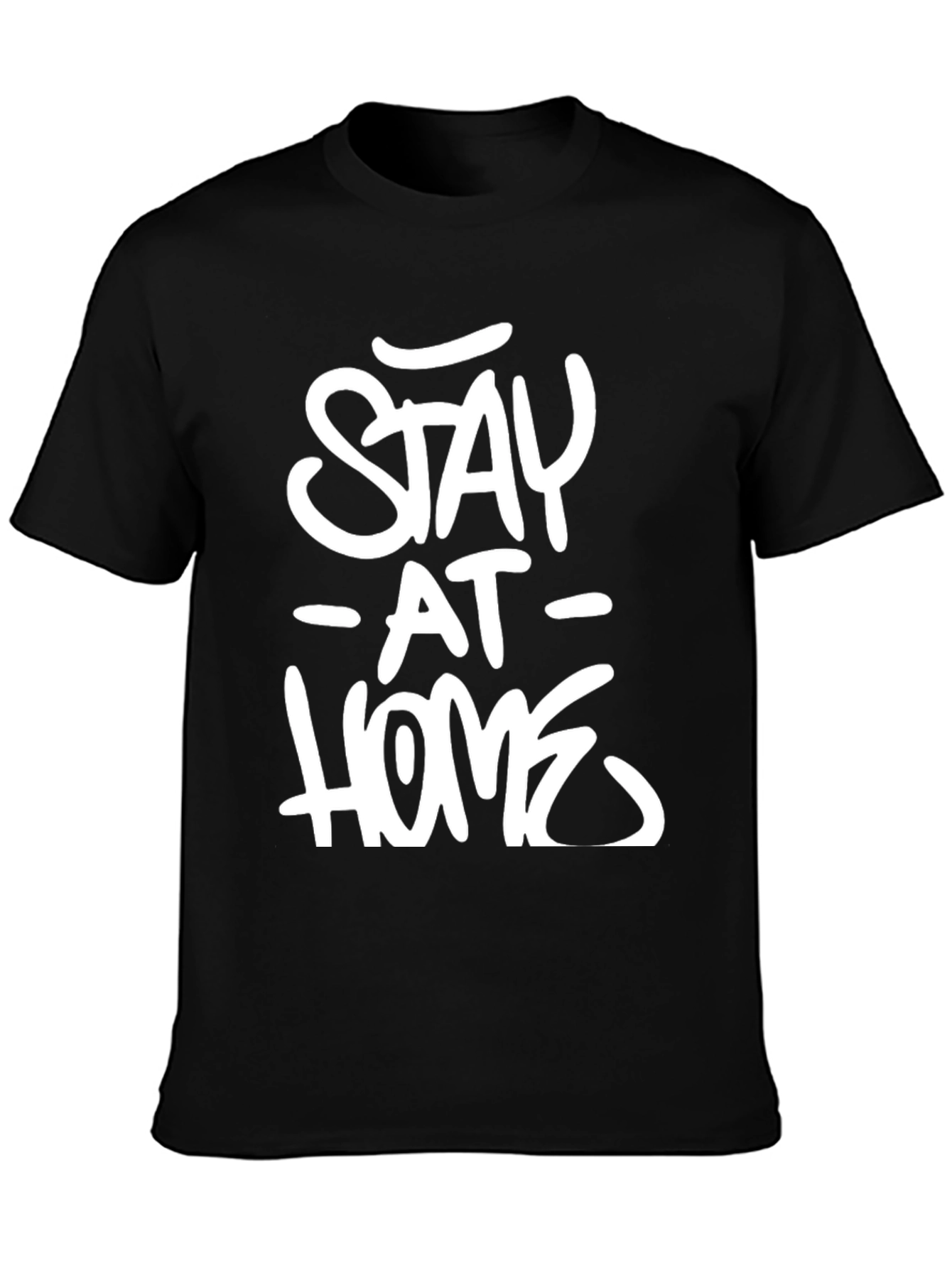 Stay At Home Graphic Tee - Black