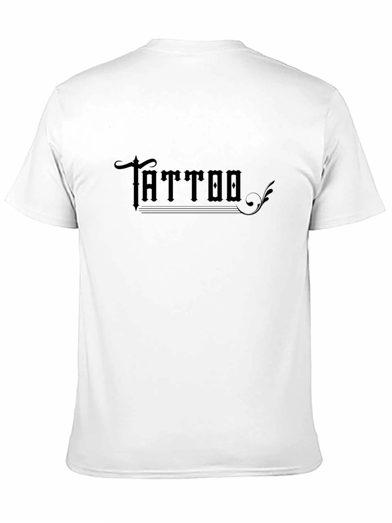Black Tattoo Print Crew Neck T-Shirt