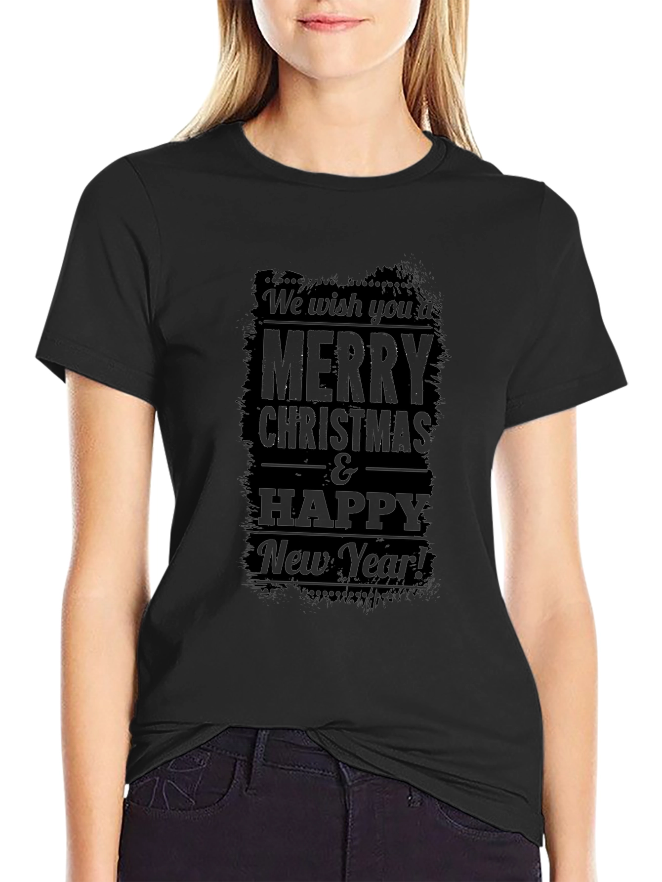 Merry Christmas & Happy New Year Black T-Shirt
