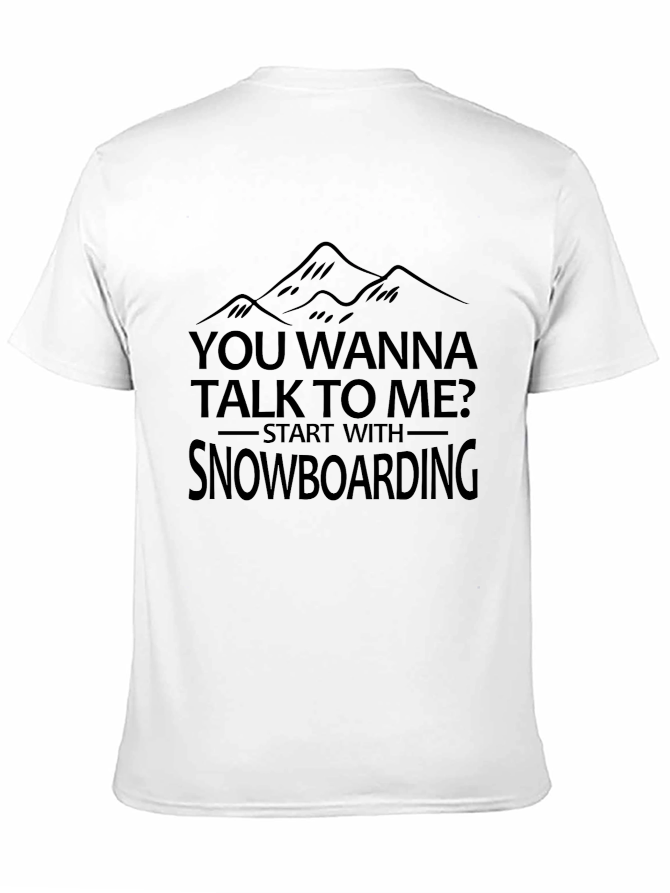 Snowboarding Mountain Graphic Black T-Shirt