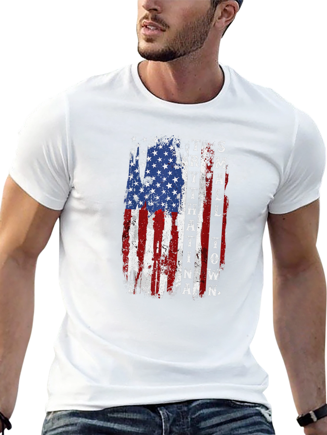 American Flag Small Town T-Shirt