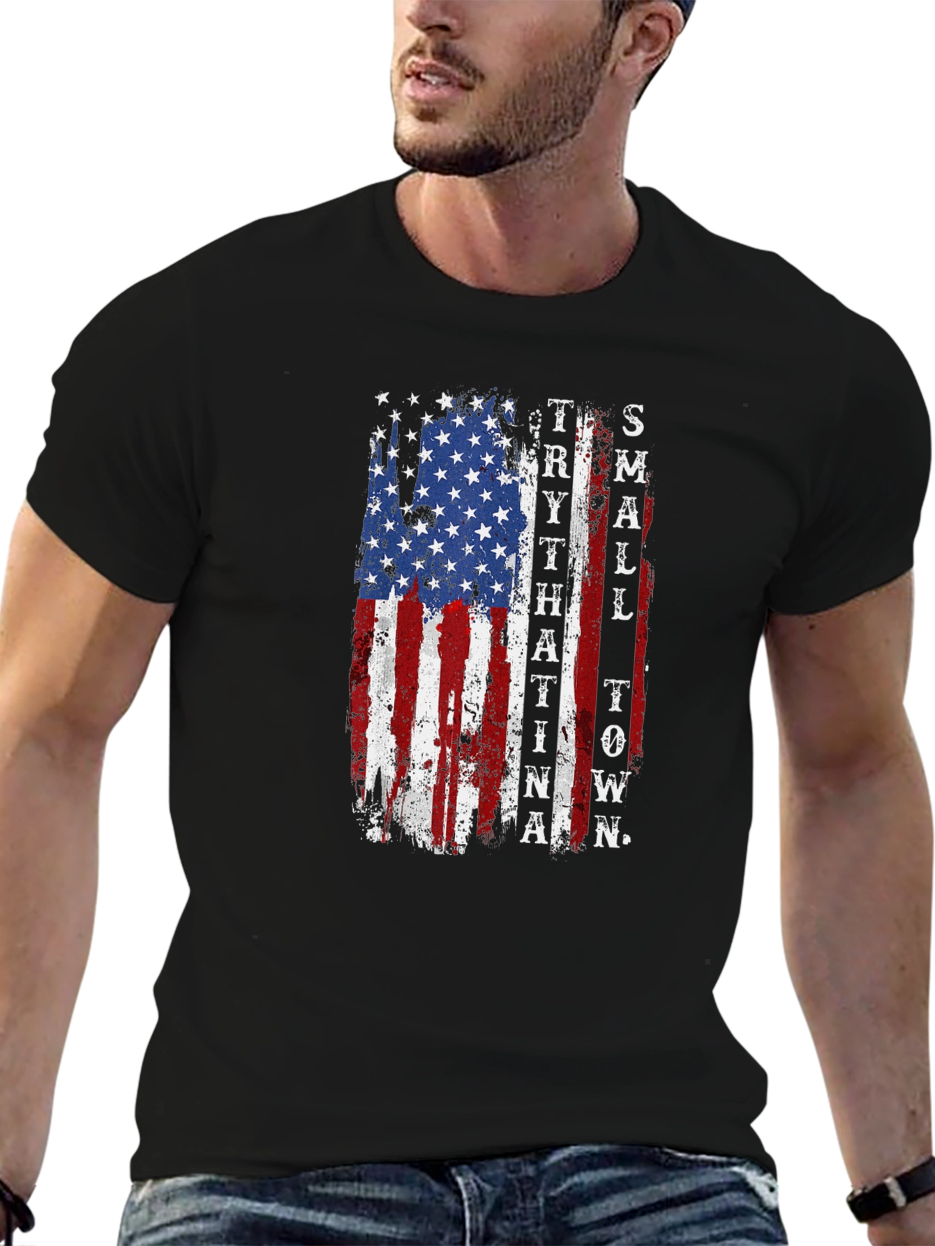 American Flag Small Town T-Shirt
