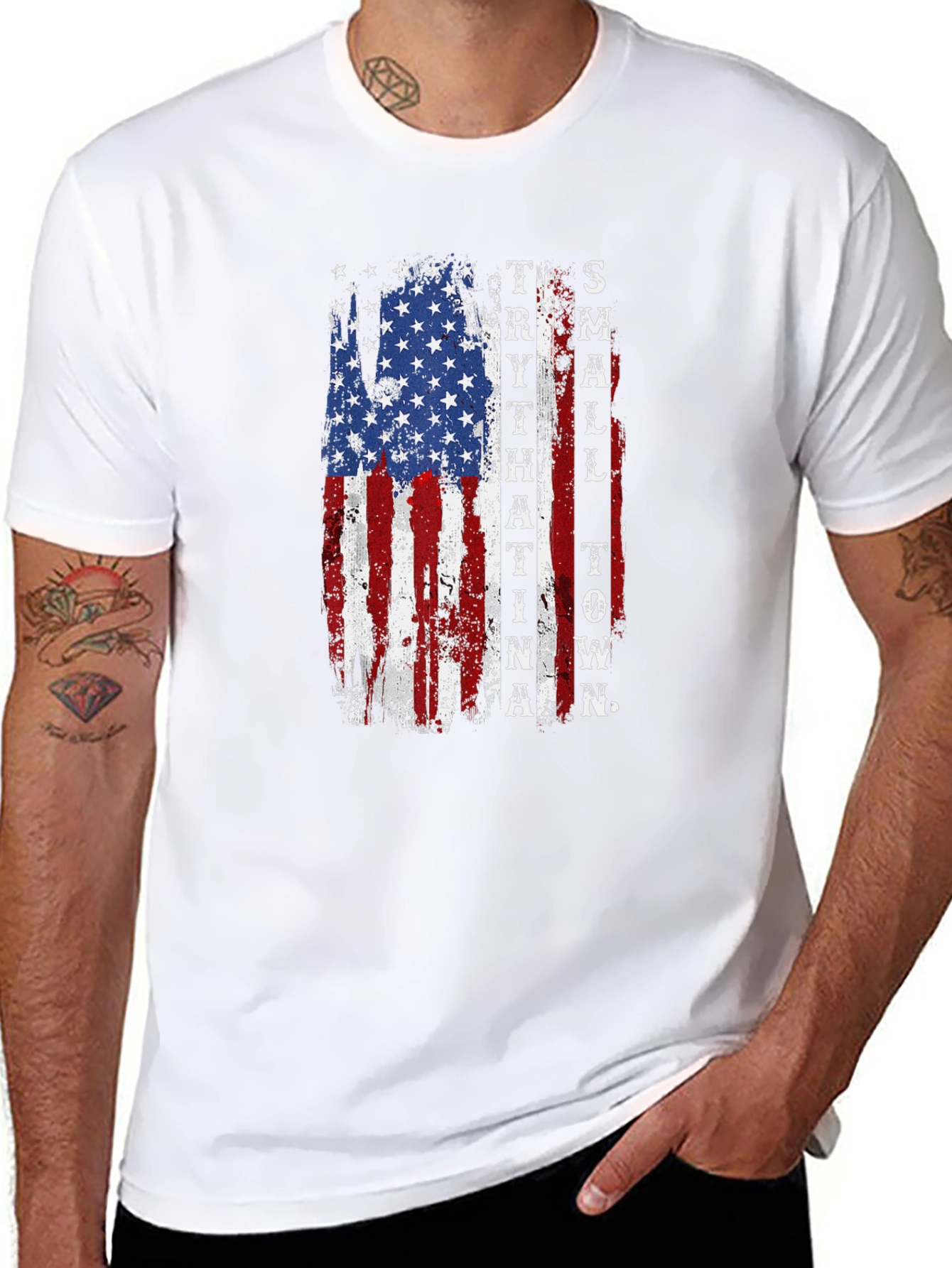 American Flag Small Town T-Shirt