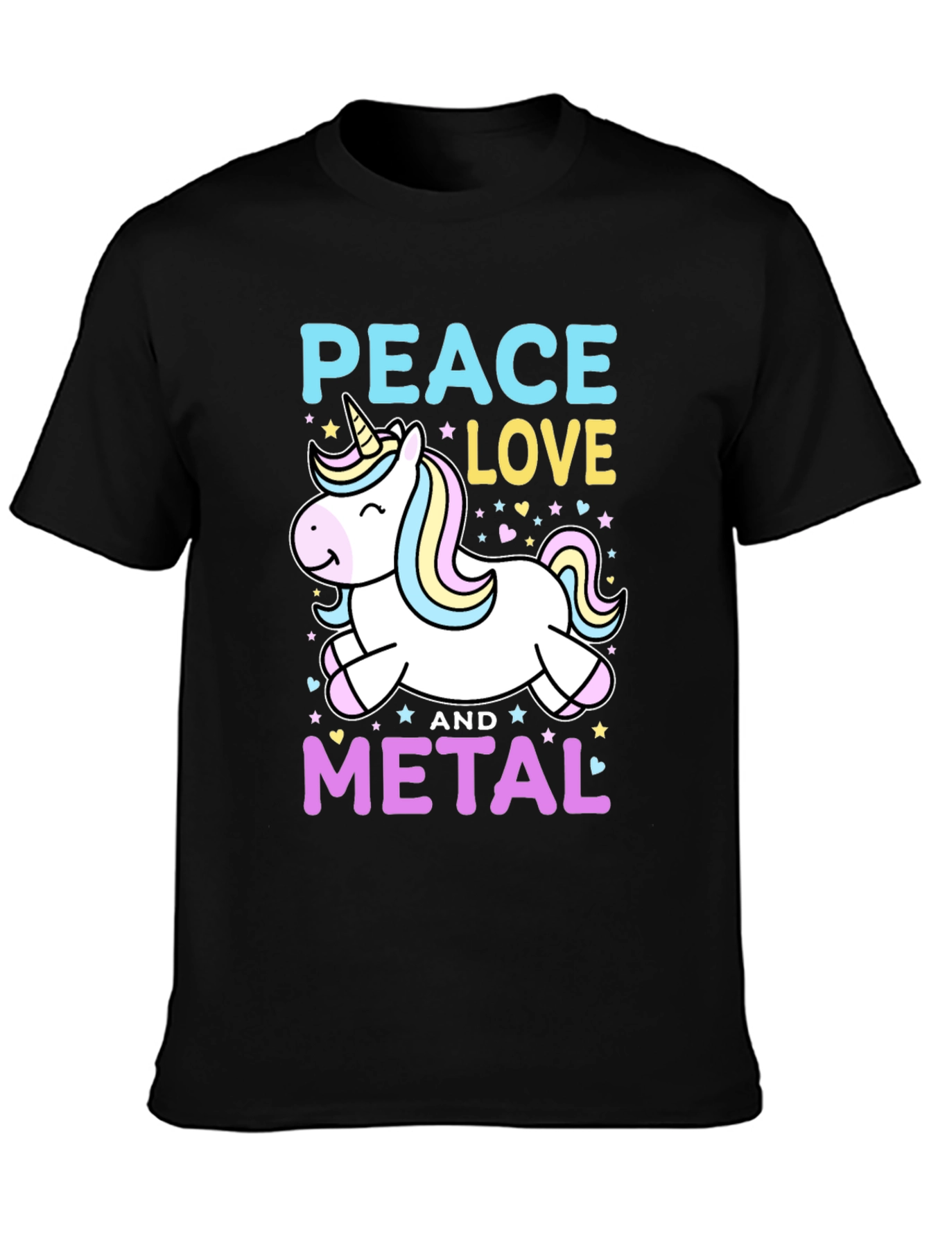 Peace Love and Metal Unicorn T-Shirt