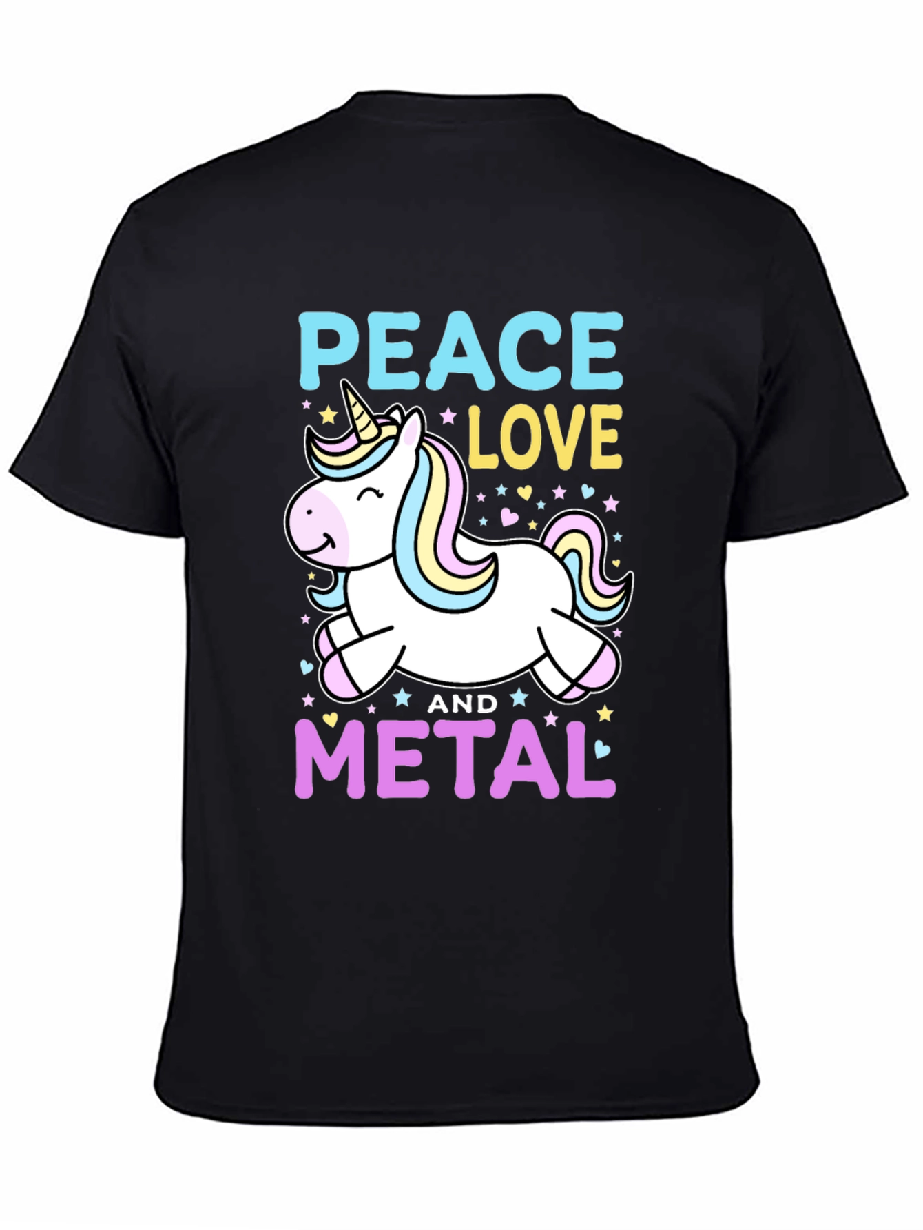 Peace Love and Metal Unicorn T-Shirt