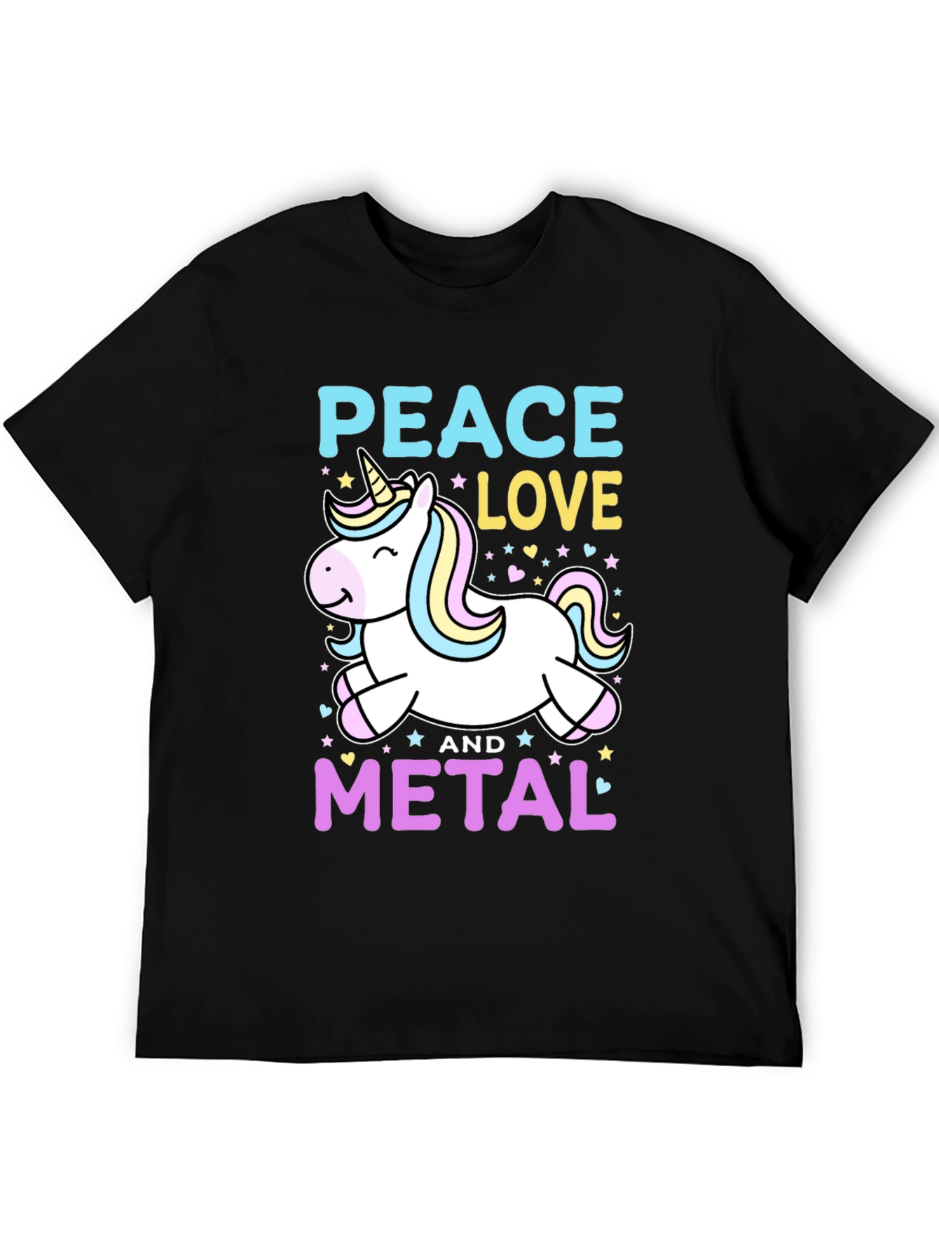 Peace Love and Metal Unicorn T-Shirt