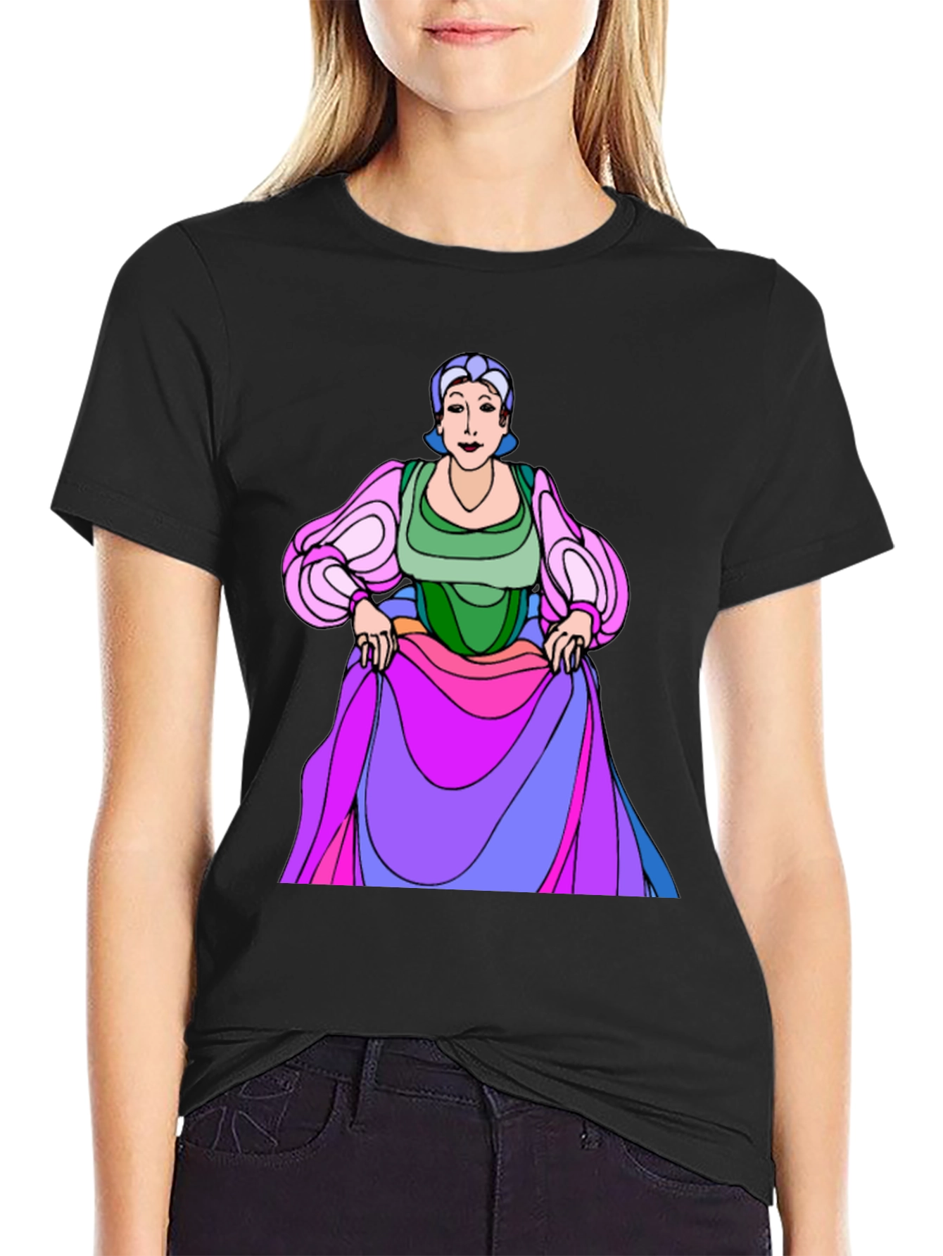 Cartoon Character Graphic Print T-Shirt