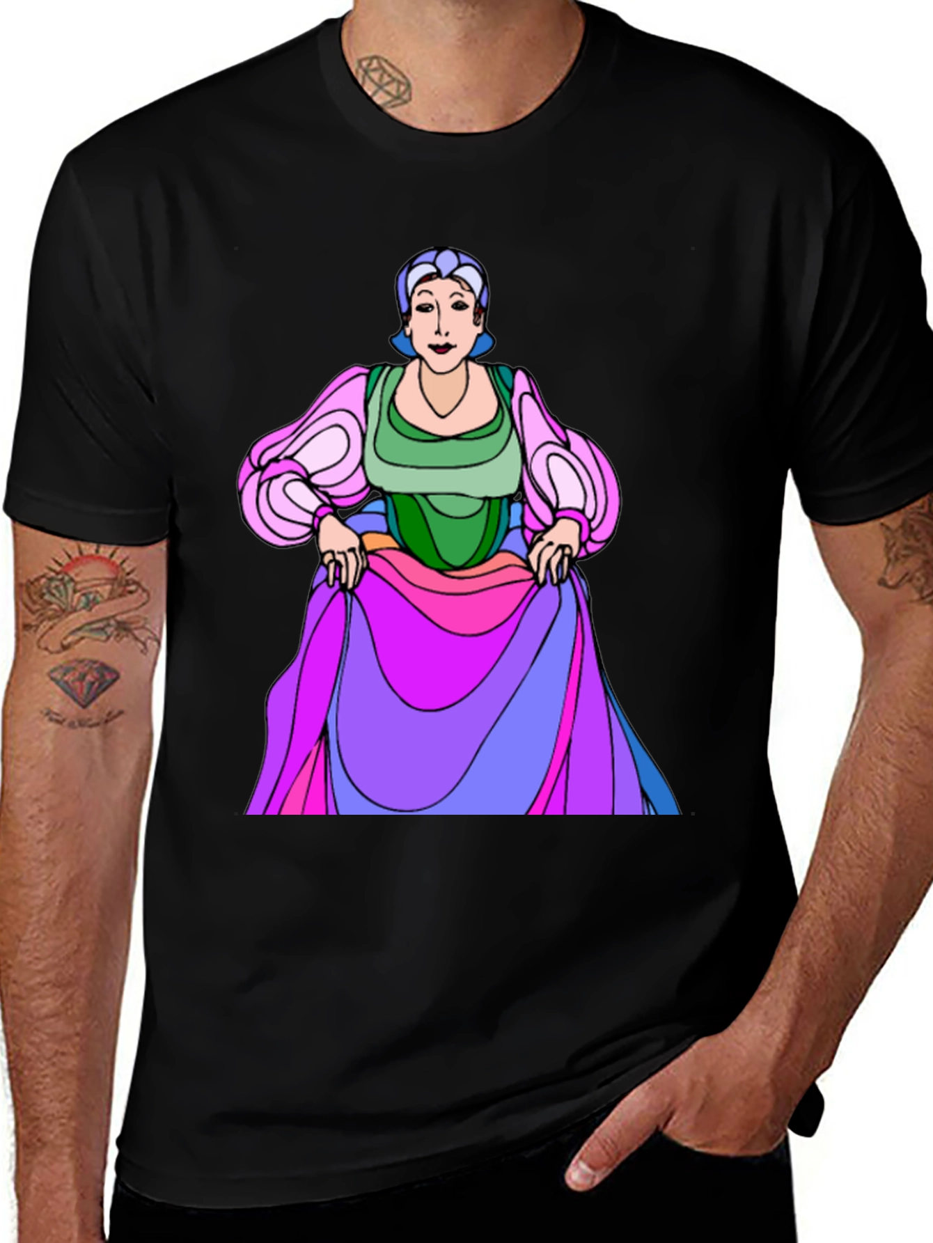 Cartoon Character Graphic Print T-Shirt