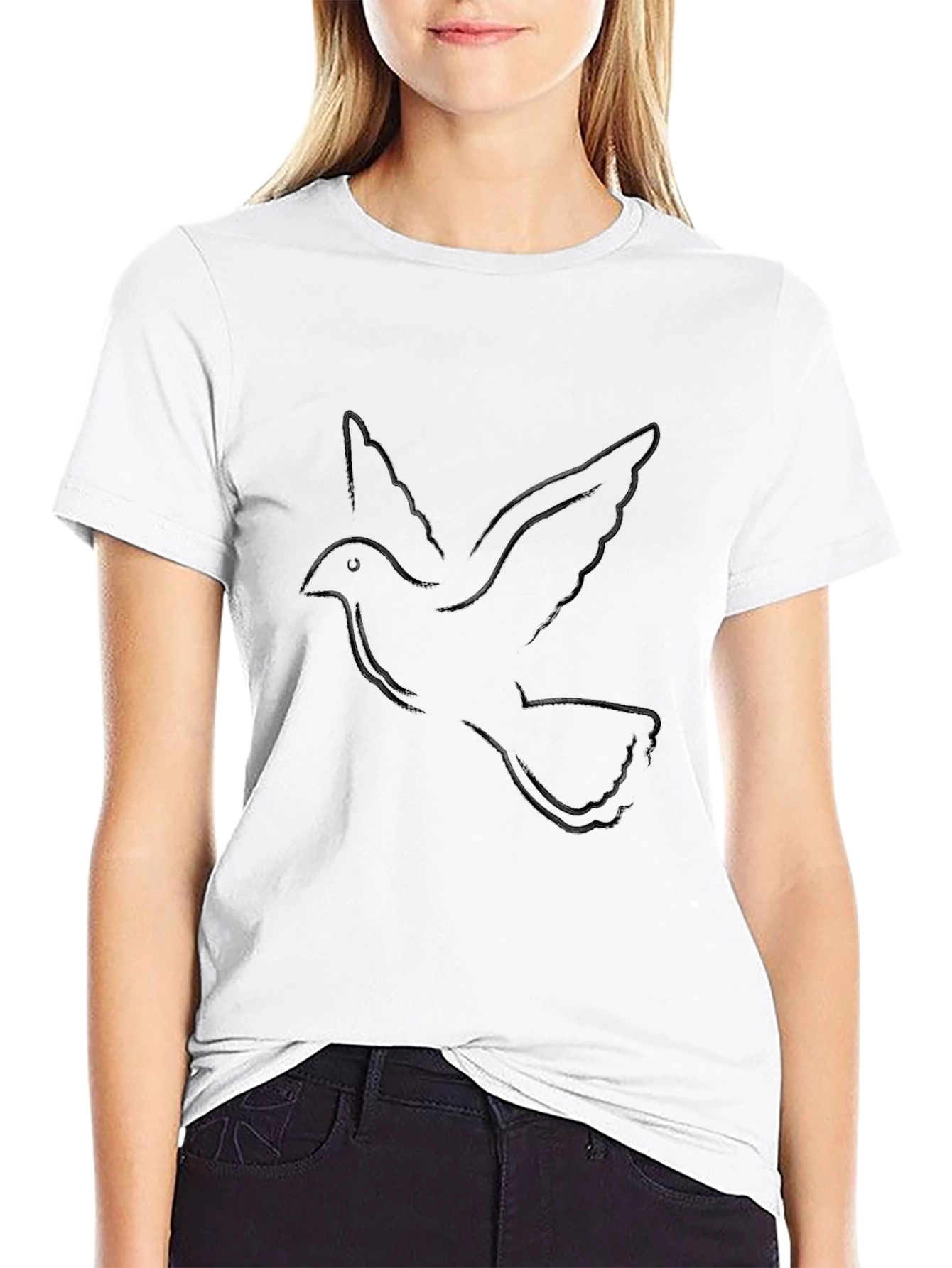 Dove Graphic Tee - Black Cotton Comfort